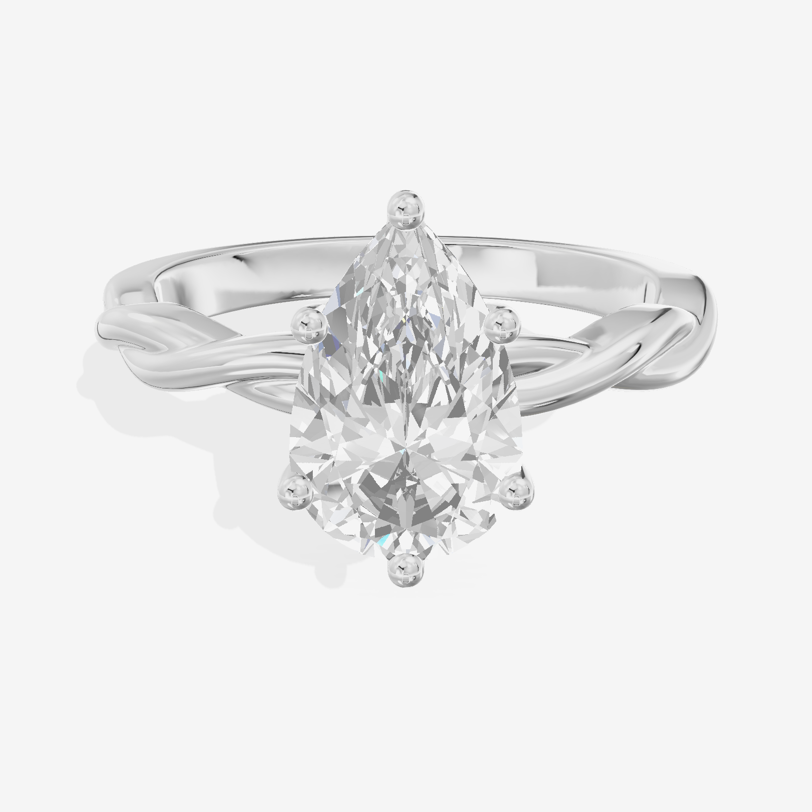Twine Hidden Halo Pear Engagement Ring (1/20 ct. tw.) in 14K White Gold