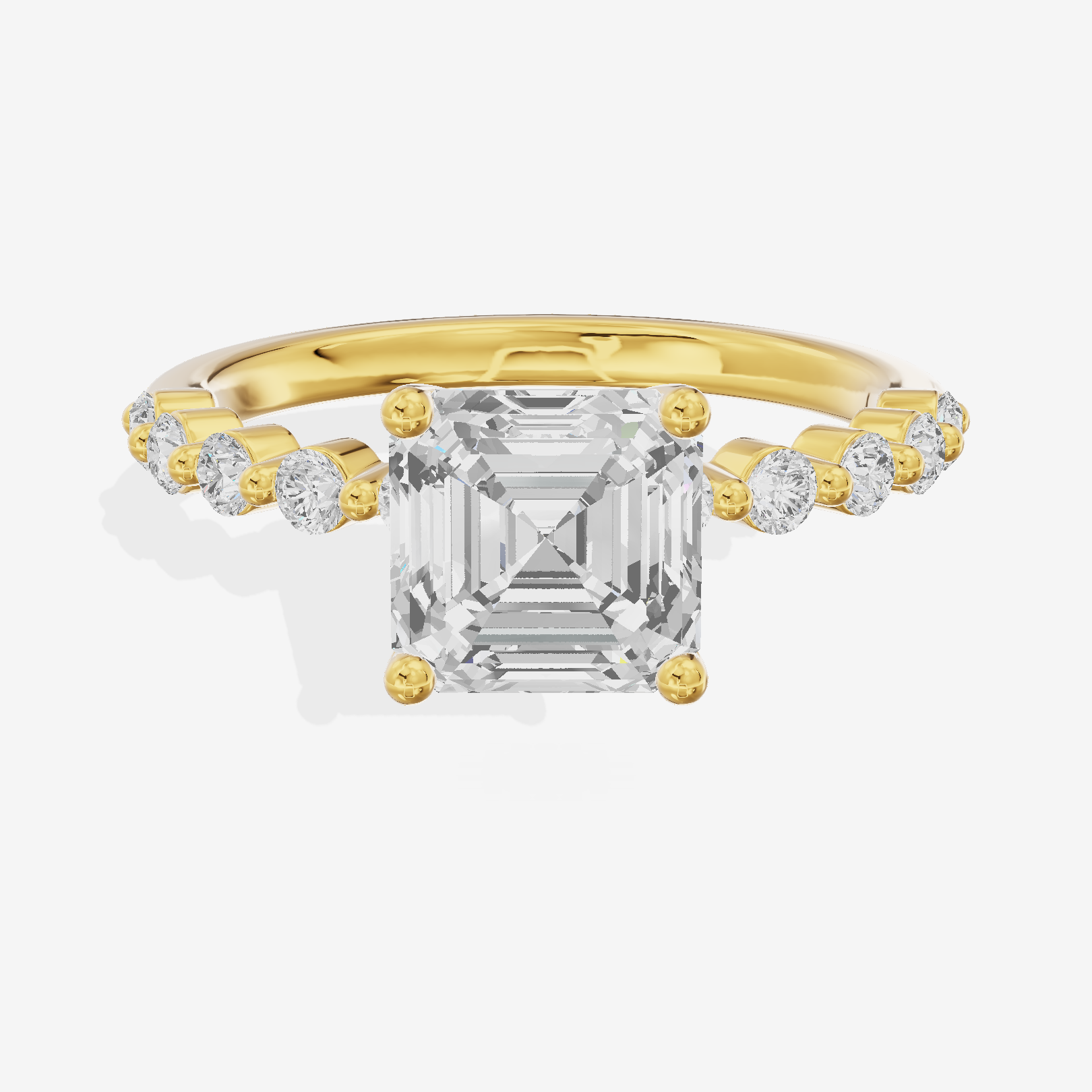 Petite Janevra 2mm Asscher Solitaire Engagement Ring (1/4 ct. tw.) in 14K Yellow Gold