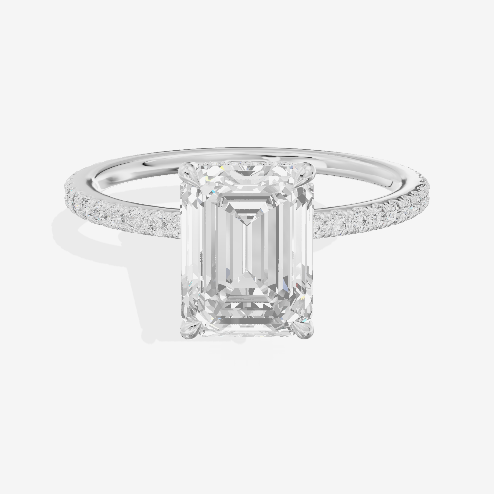 Mirelle Emerald Hidden Halo Engagement Ring (1/3 ct. tw.) in 14K White Gold
