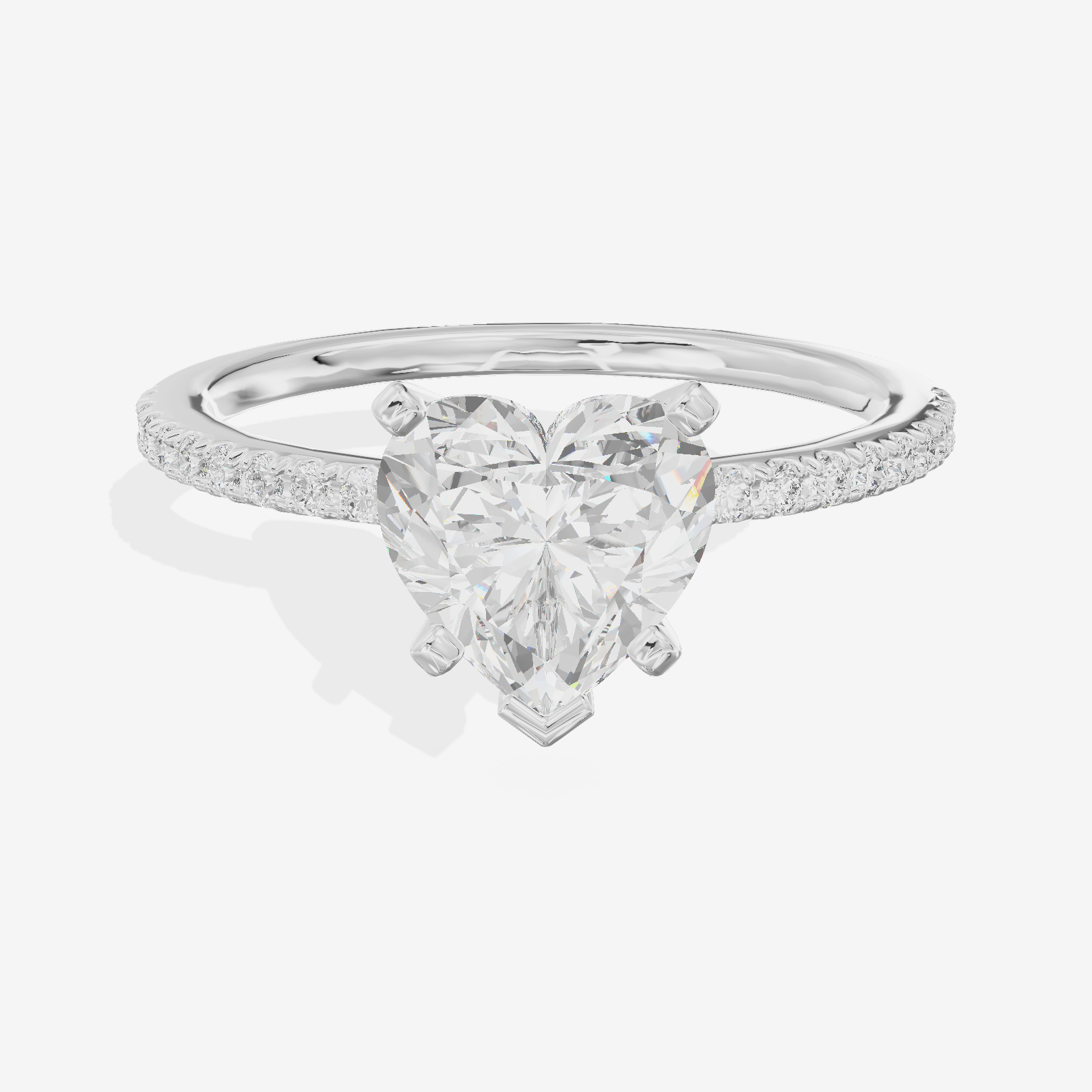 Grand Mayrelle Heart Engagement Ring with Side Stones (1/8 ct. tw.) in Platinum