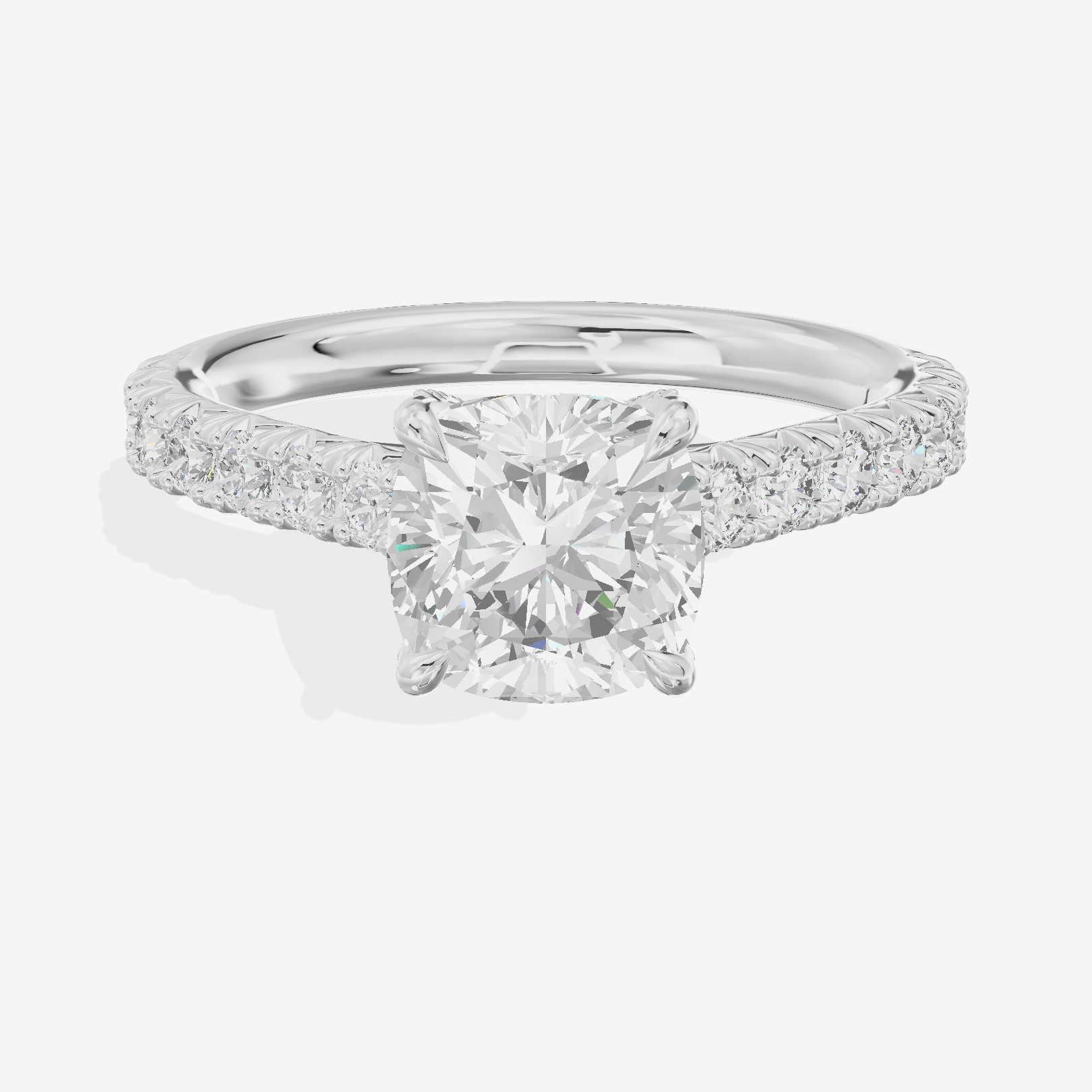 Clusta Hidden Halo Cushion Engagement Ring (1/2 ct. tw.) in 14K White Gold
