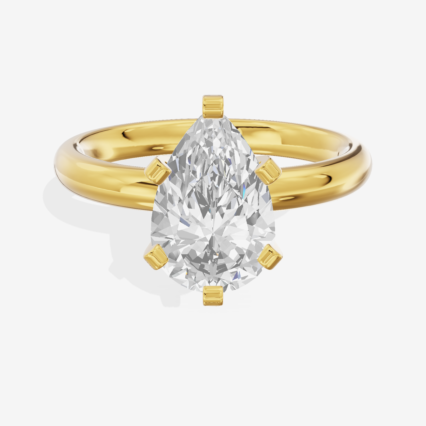 Hallowed Selenia 2.5mm Pear Comfort Fit Engagement Ring in 18K Yellow Gold