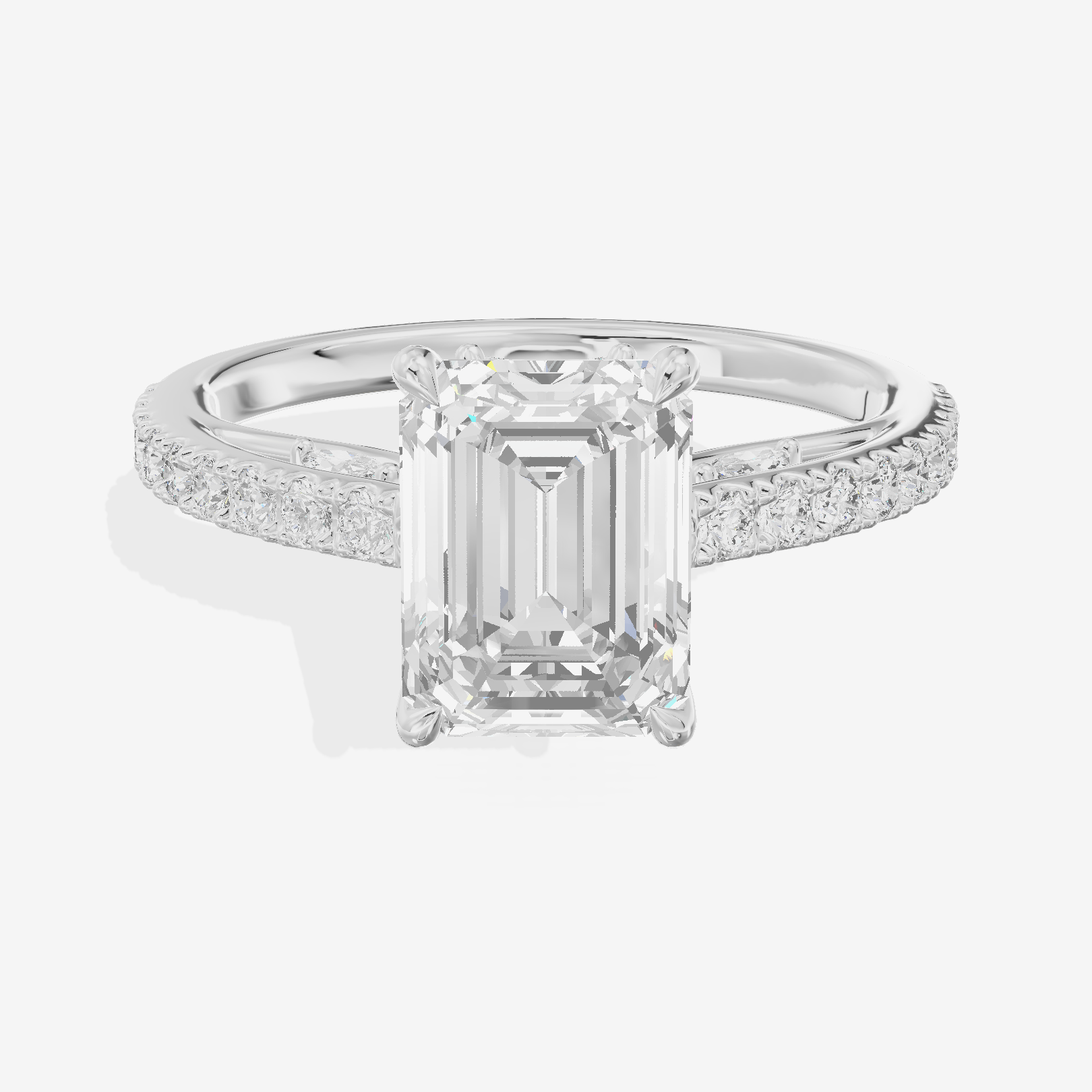 Twine Cathedral 1.8mm Emerald Solitaire Engagement Ring (1/2 ct. tw.) in Platinum