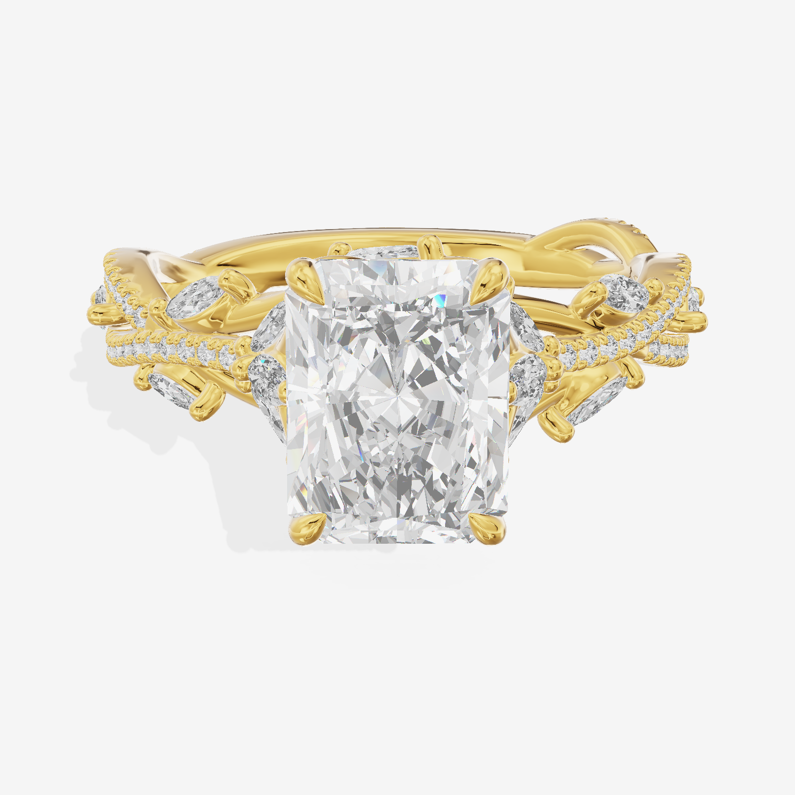 Grand Twine Radiant Twisted Engagement Ring (3/4 ct. tw.) in 18K Yellow Gold