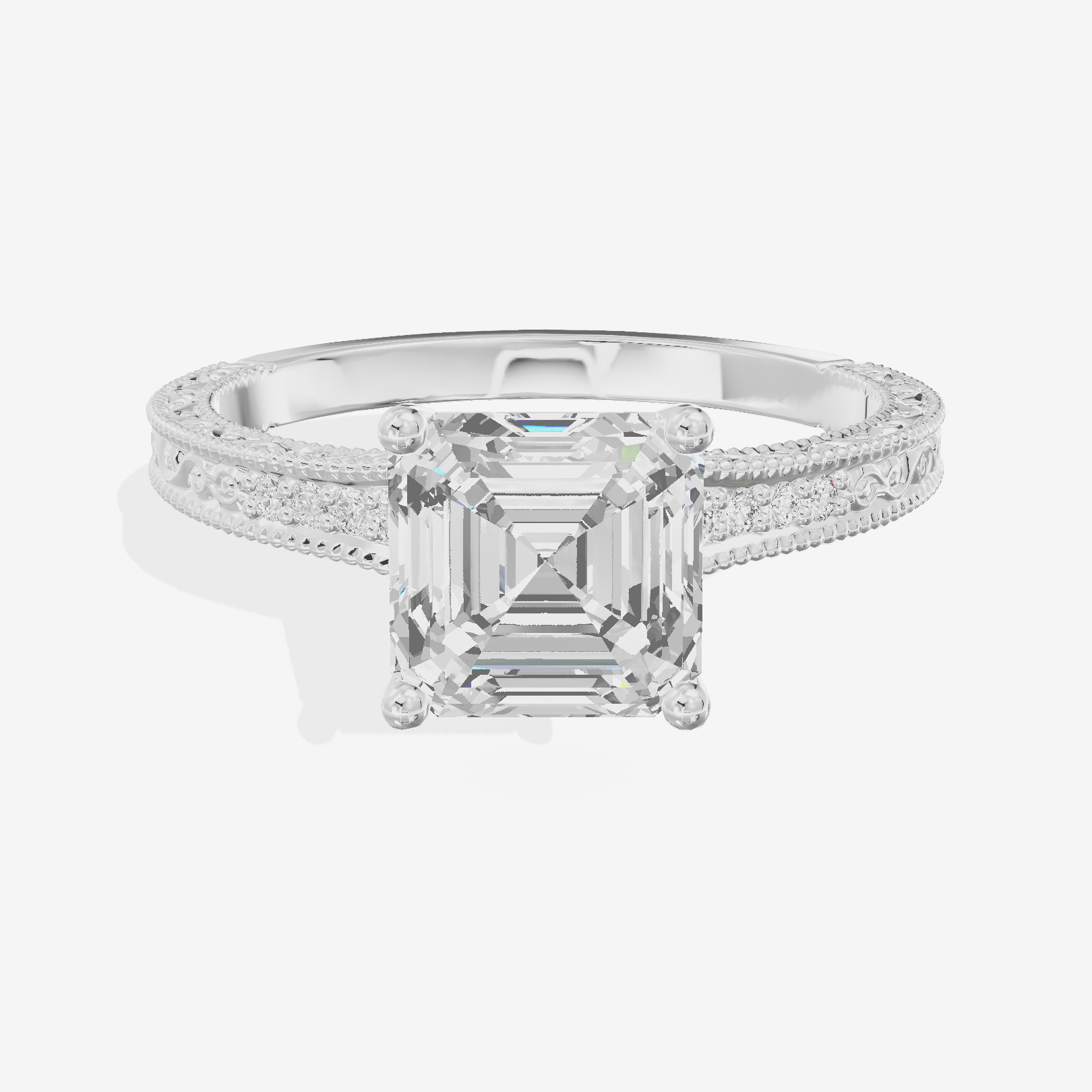Vintage Sincere Asscher Engagement Ring (1/10 ct. tw.) in Platinum