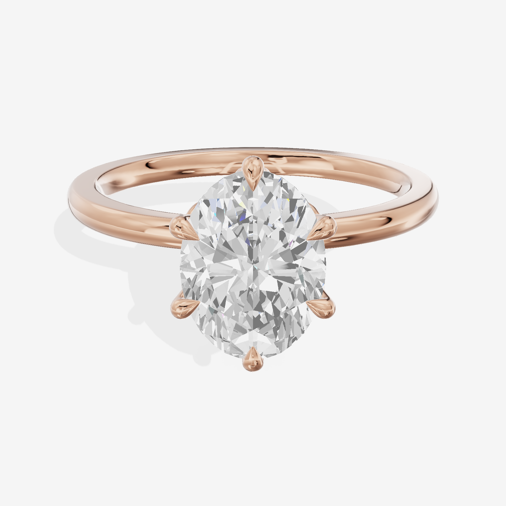 Janevra Oval Engagement Ring with Side Stones (1/10 ct. tw.) in 14K Rose Gold