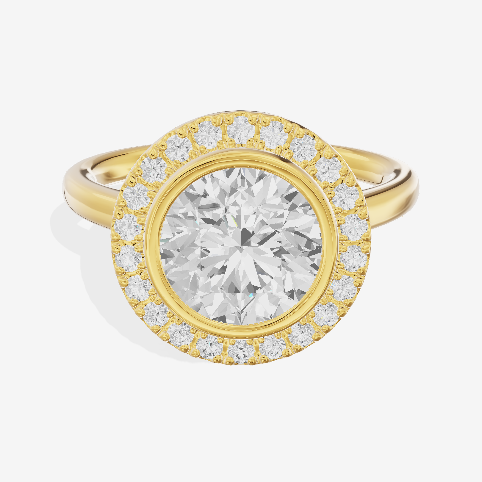Trellise Halo Round Engagement Ring (1/4 ct. tw.) in 14K Yellow Gold