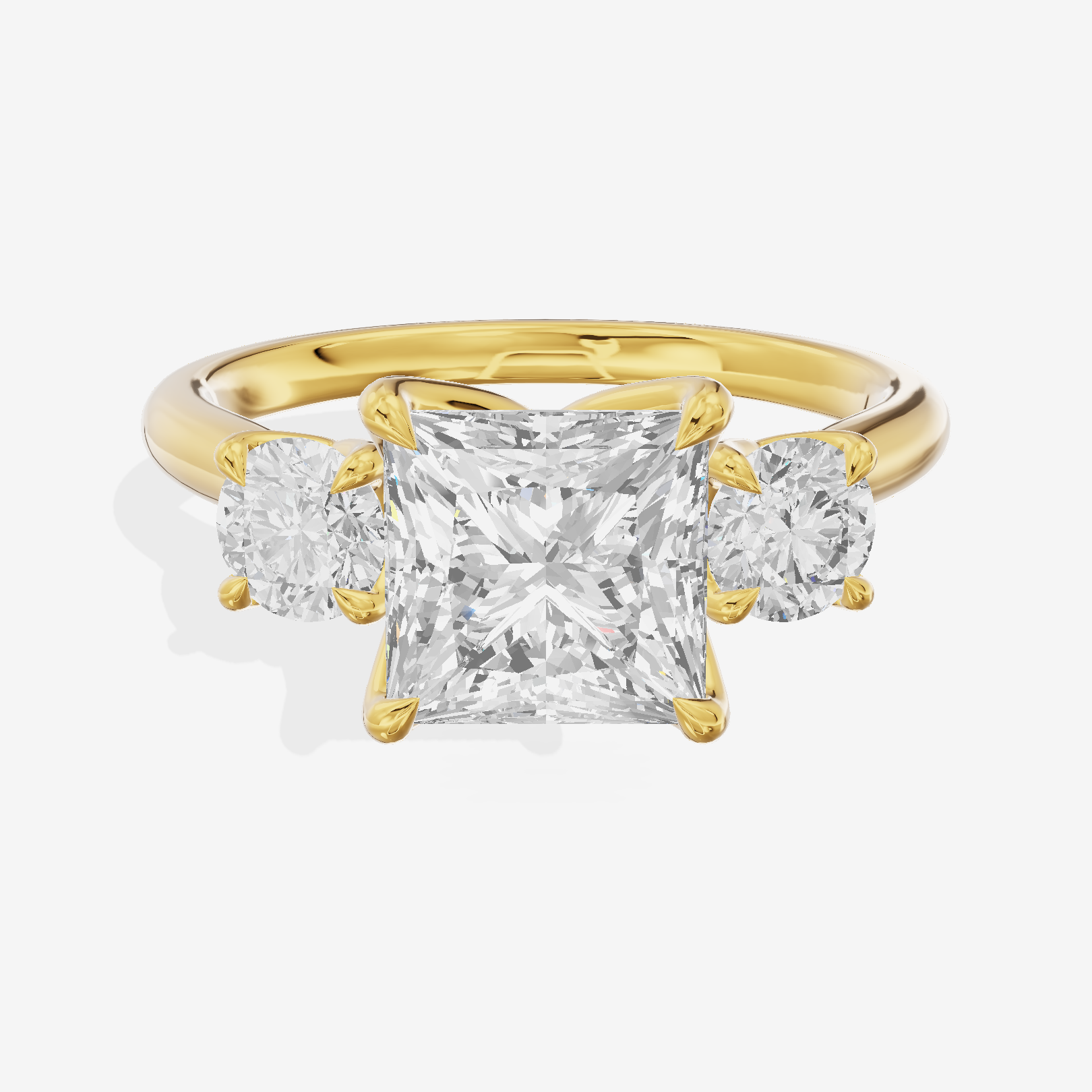 Eternal Sincere Three Stone Princess Engagement Ring (1/2 ct. tw.) in 18K Yellow Gold