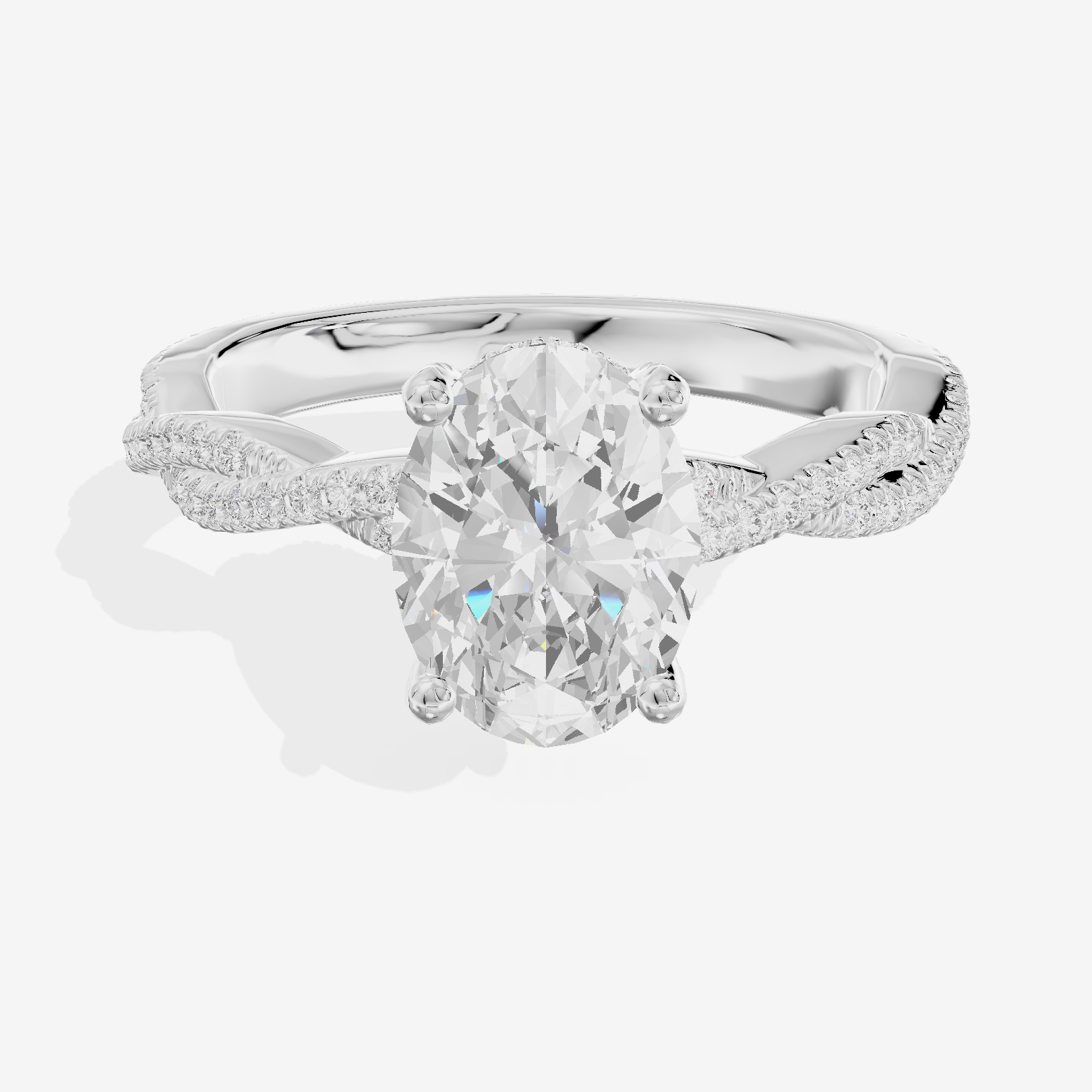 Luxe Twine Oval Twisted Engagement Ring (1/3 ct. tw.) in Platinum