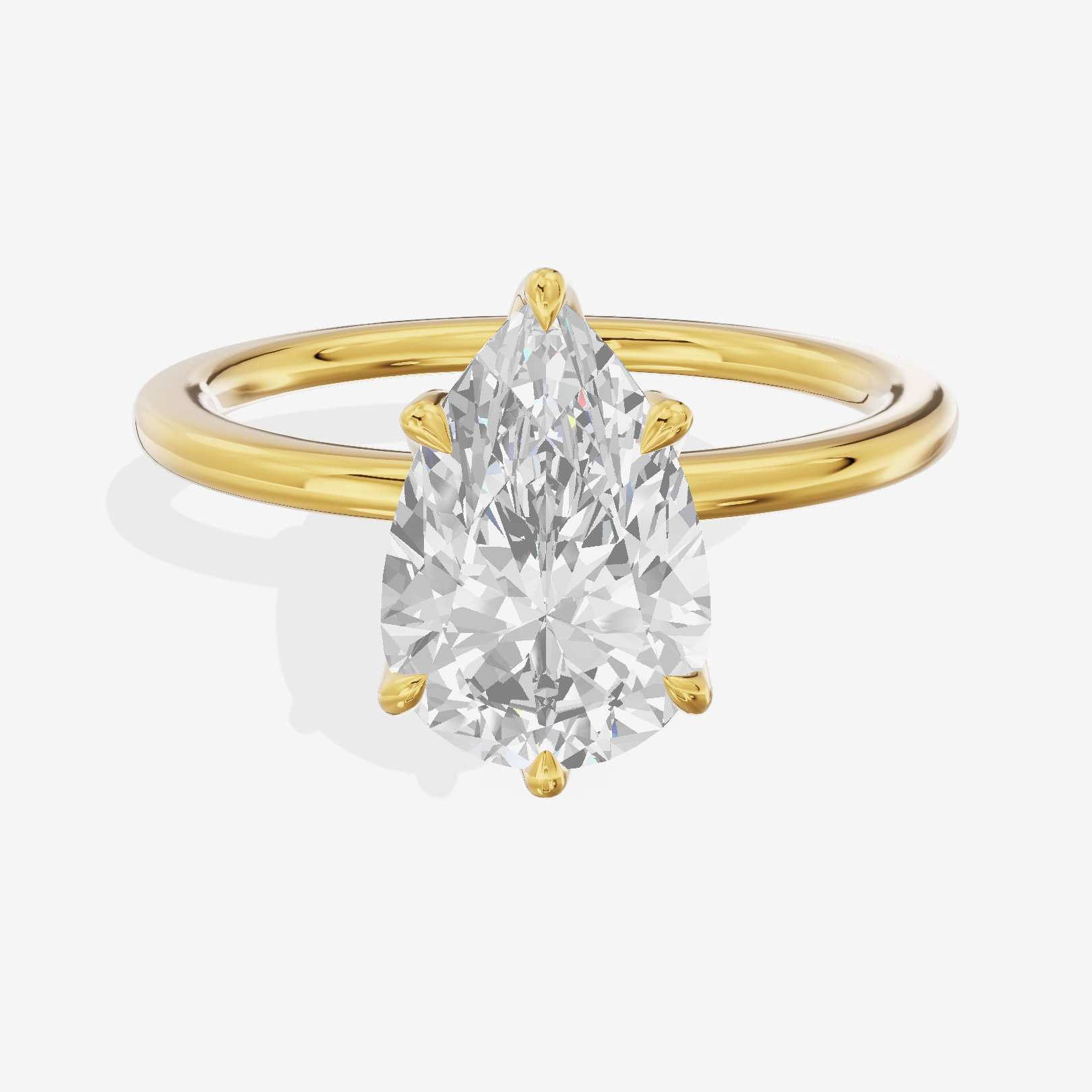 Aurea 1.5mm Pear Six-Prong Engagement Ring in 18K Yellow Gold