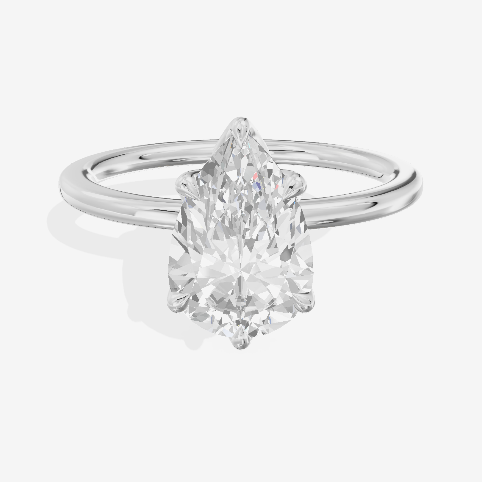 Petite Selenia 1.5mm Pear Solitaire Engagement Ring in Platinum