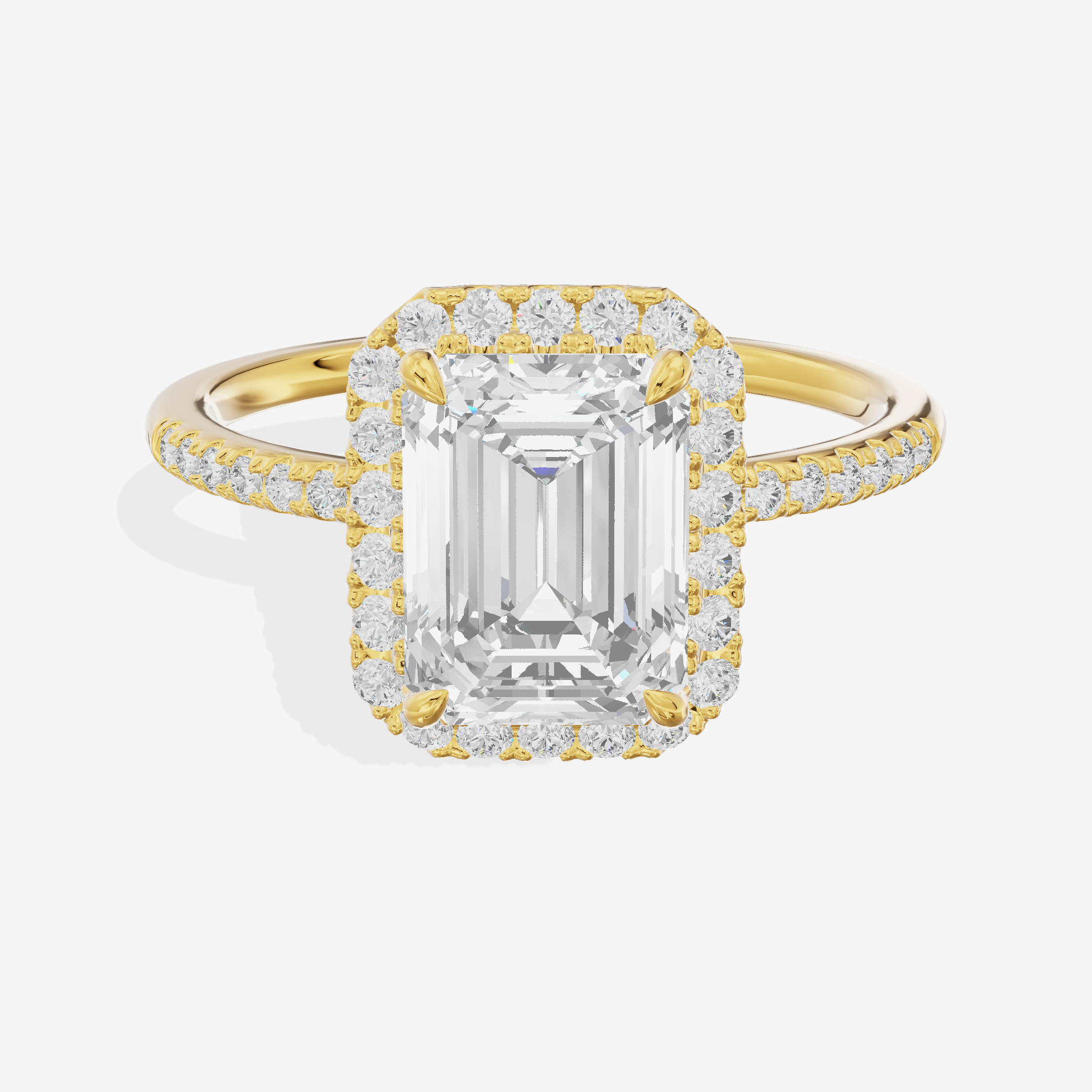 Luxe Linger Emerald Halo Engagement Ring (1/2 ct. tw.) in 14K Yellow Gold