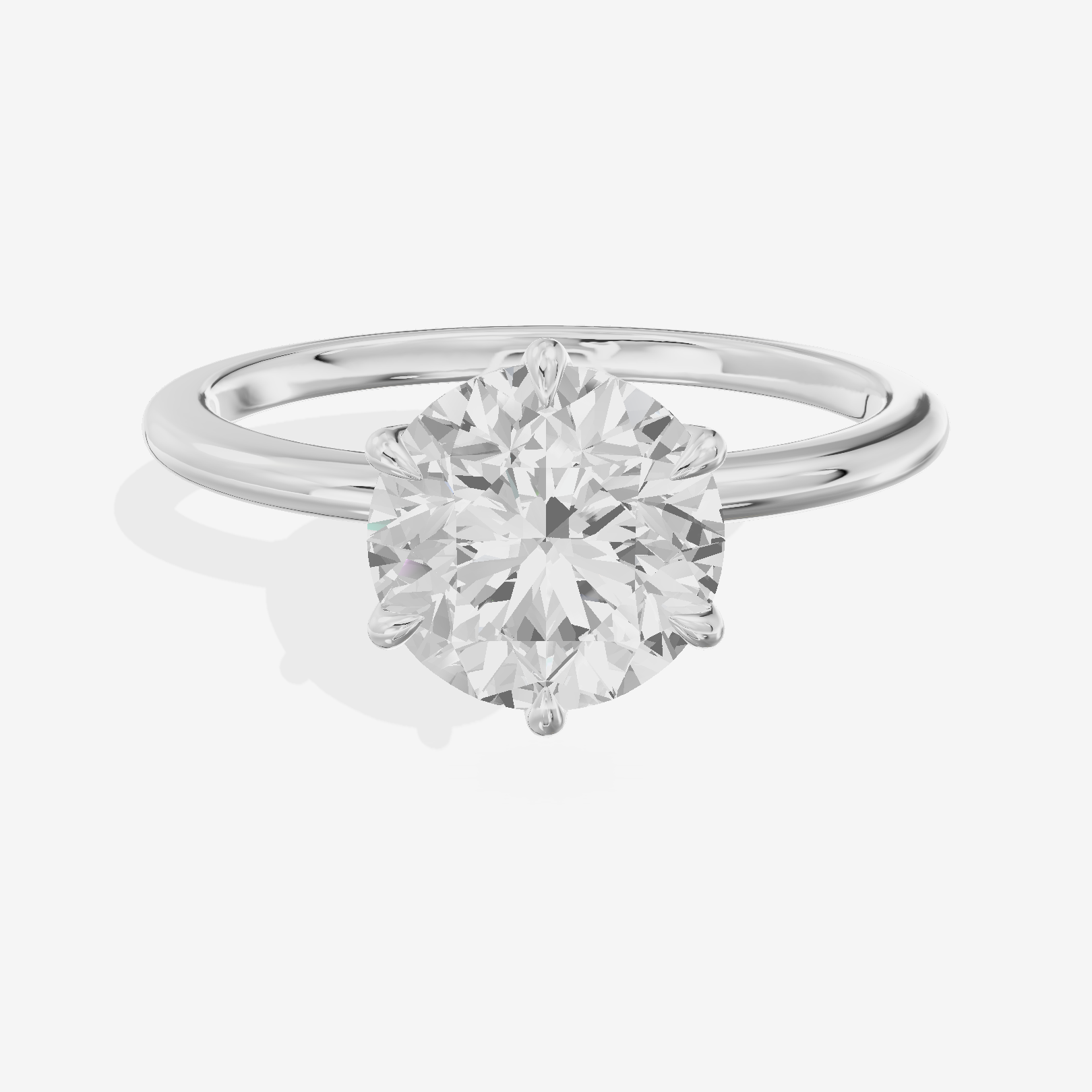 Petite Coeurine 1.5mm Round Six-Prong Engagement Ring in 18K White Gold