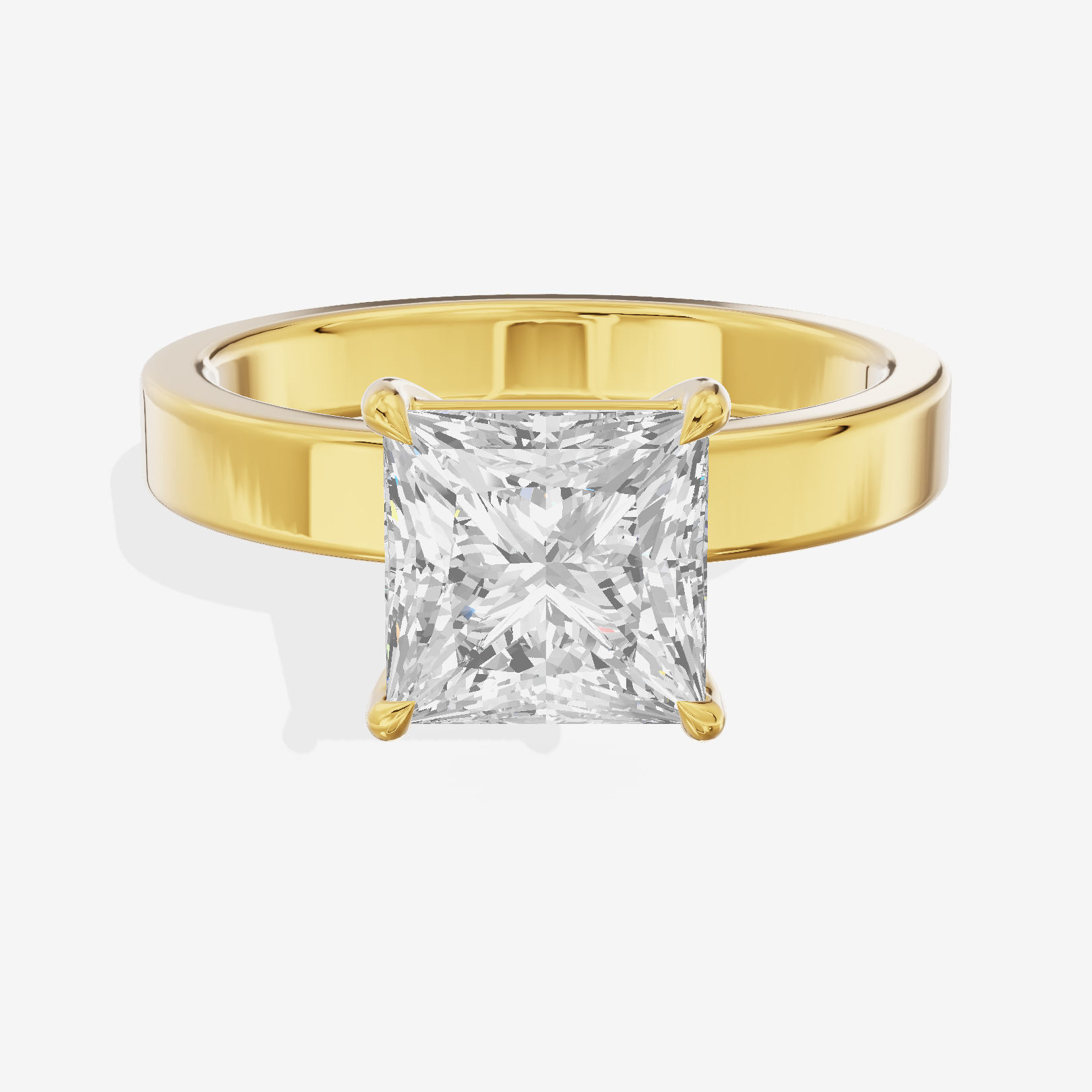 Eternal Vowsae 3mm Princess Solitaire Engagement Ring in 18K Yellow Gold