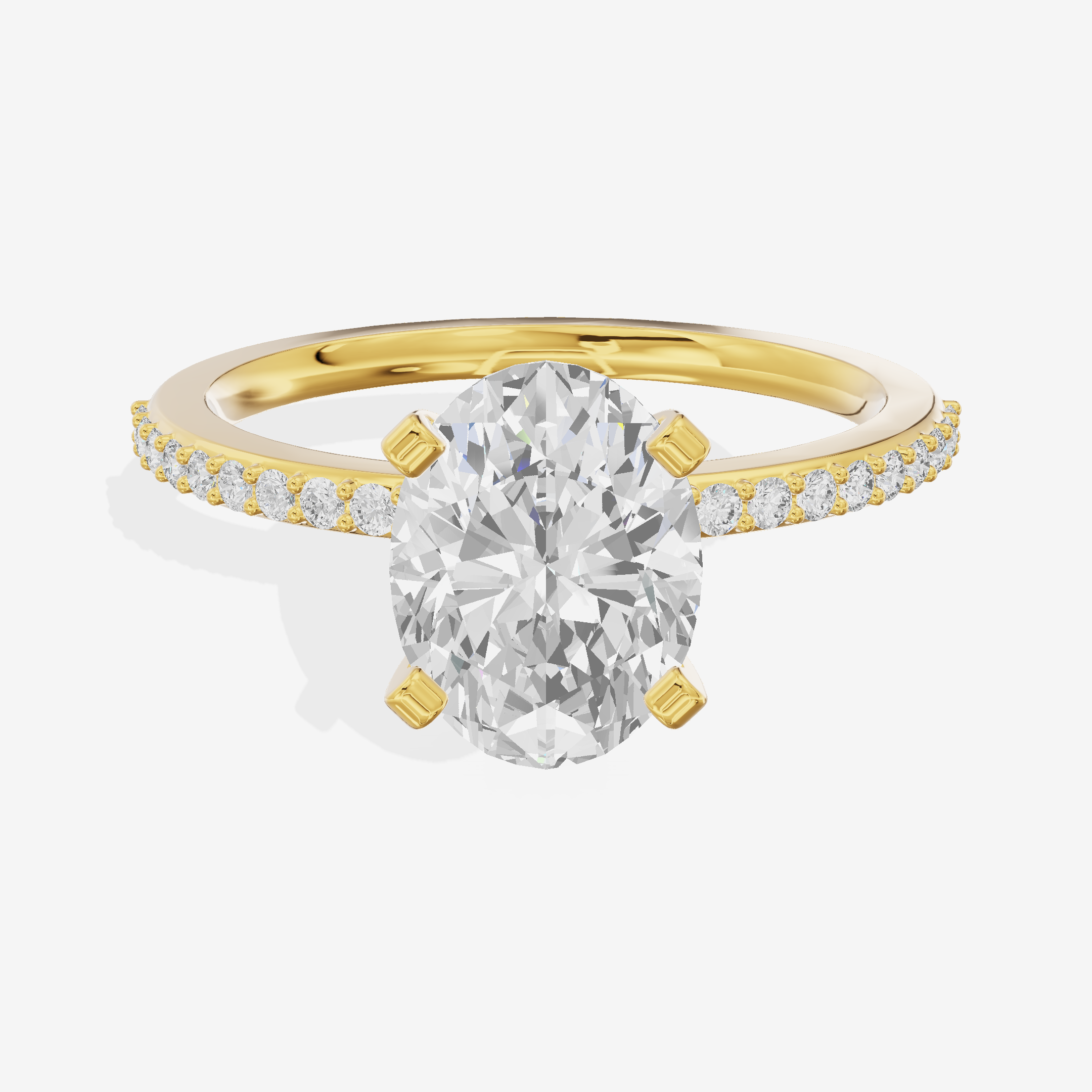 Twined Selenia Oval Engagement Ring with Side Stones (1/10 ct. tw.) in 18K Yellow Gold