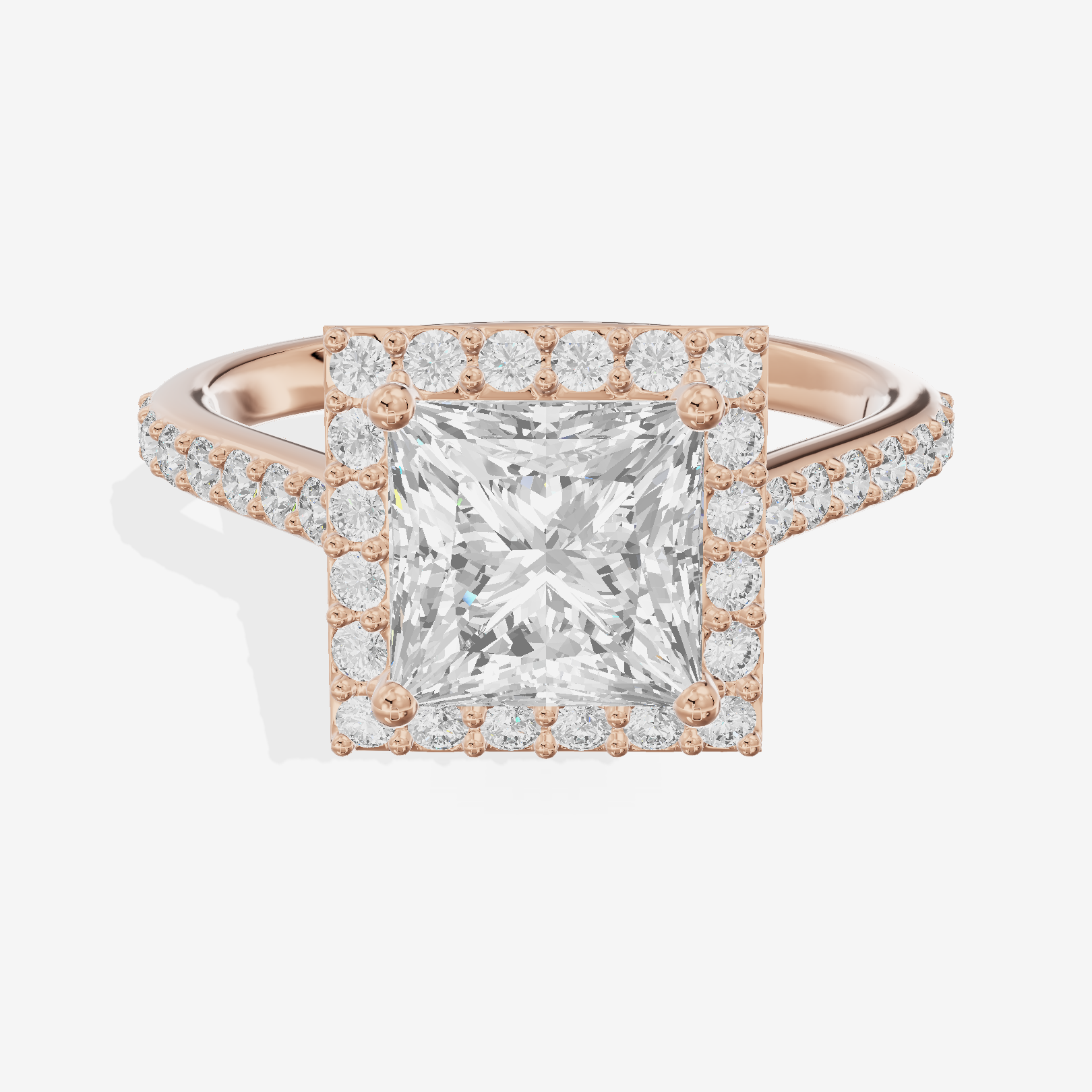Liviana Princess Halo Engagement Ring (2/5 ct. tw.) in 18K Rose Gold