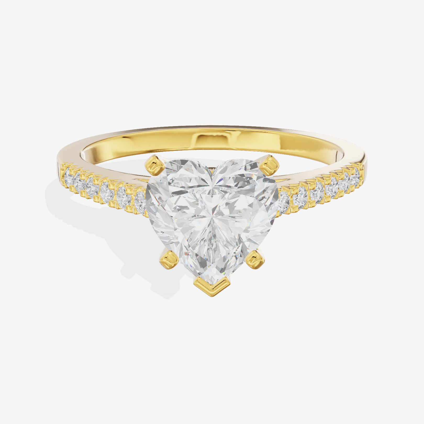 Sworn Vowsae Heart Engagement Ring with Side Stones (1/10 ct. tw.) in 18K Yellow Gold