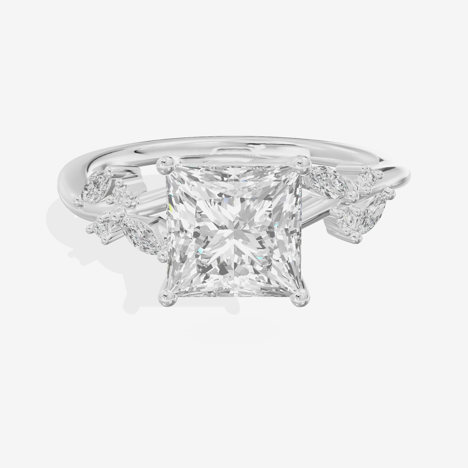 Vintage Trueheart Princess Engagement Ring (1/6 ct. tw.) in 18K White Gold
