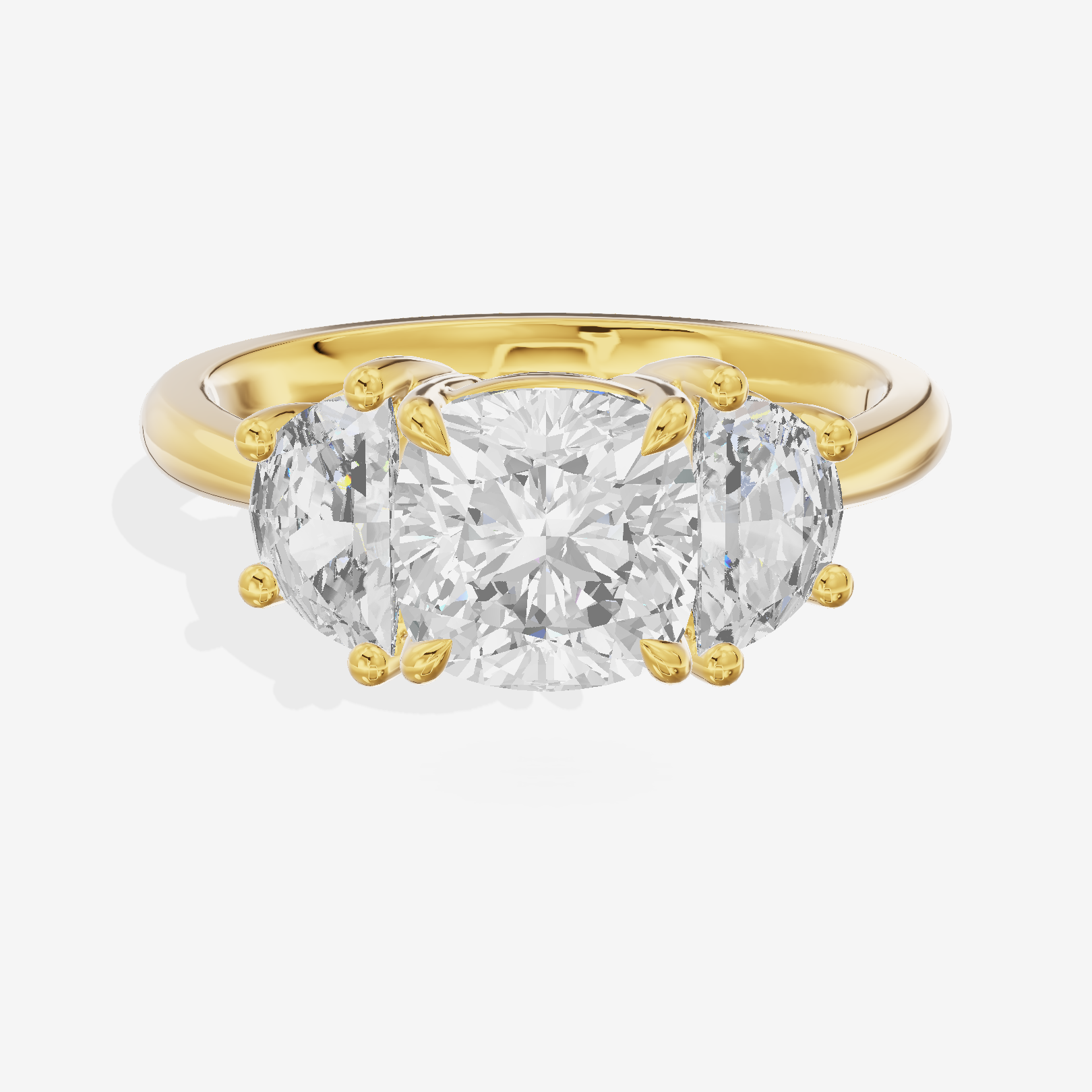 Classic Liviana Cushion Three Stone Engagement Ring (1/4 ct. tw.) in 14K Yellow Gold