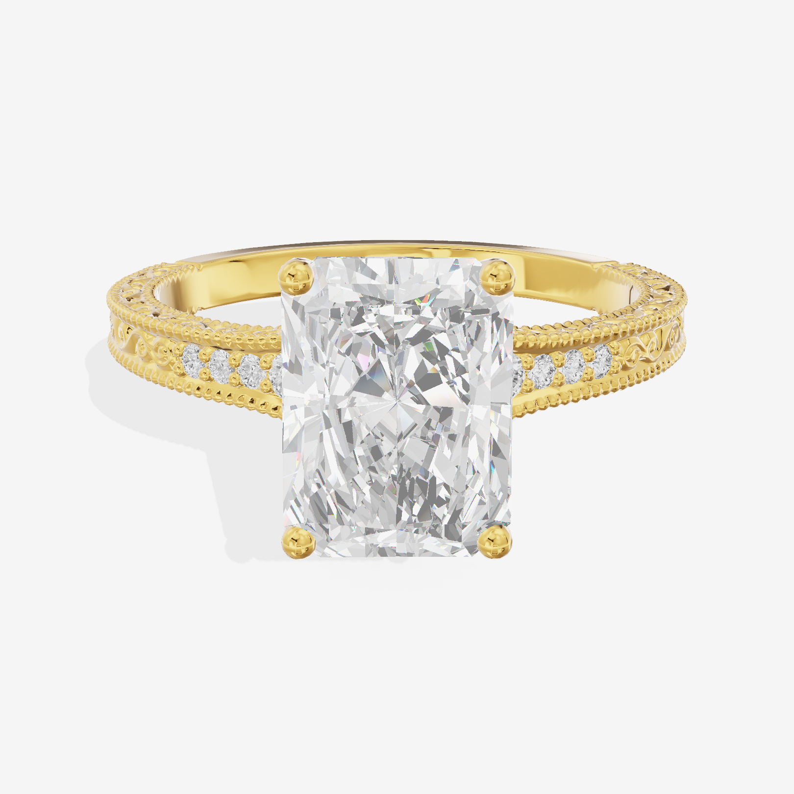 Vintage Sincere Radiant Engagement Ring (1/10 ct. tw.) in 18K Yellow Gold