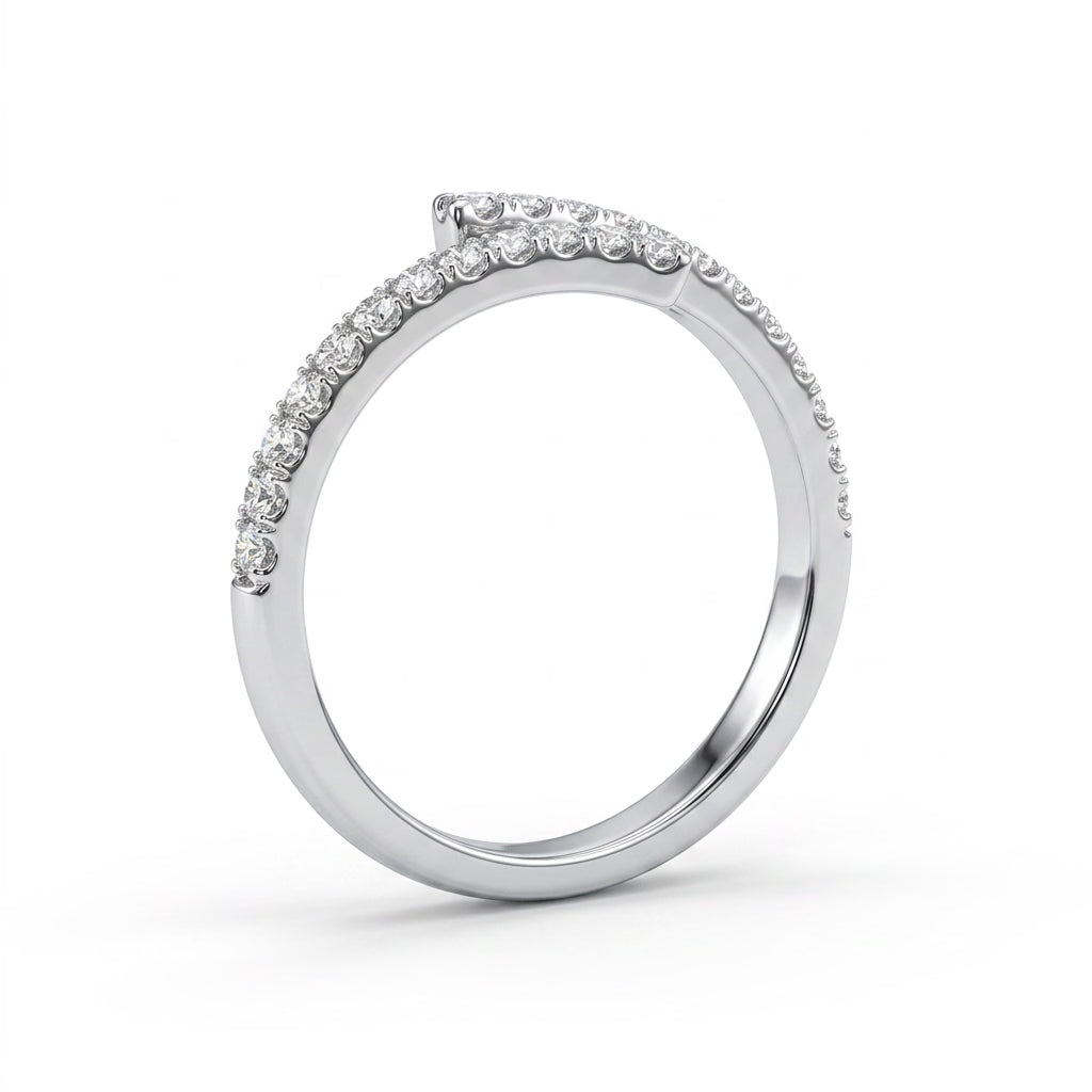 Bypass Round Engagement Ring (3/4 ct. tw.) in 18K White Gold