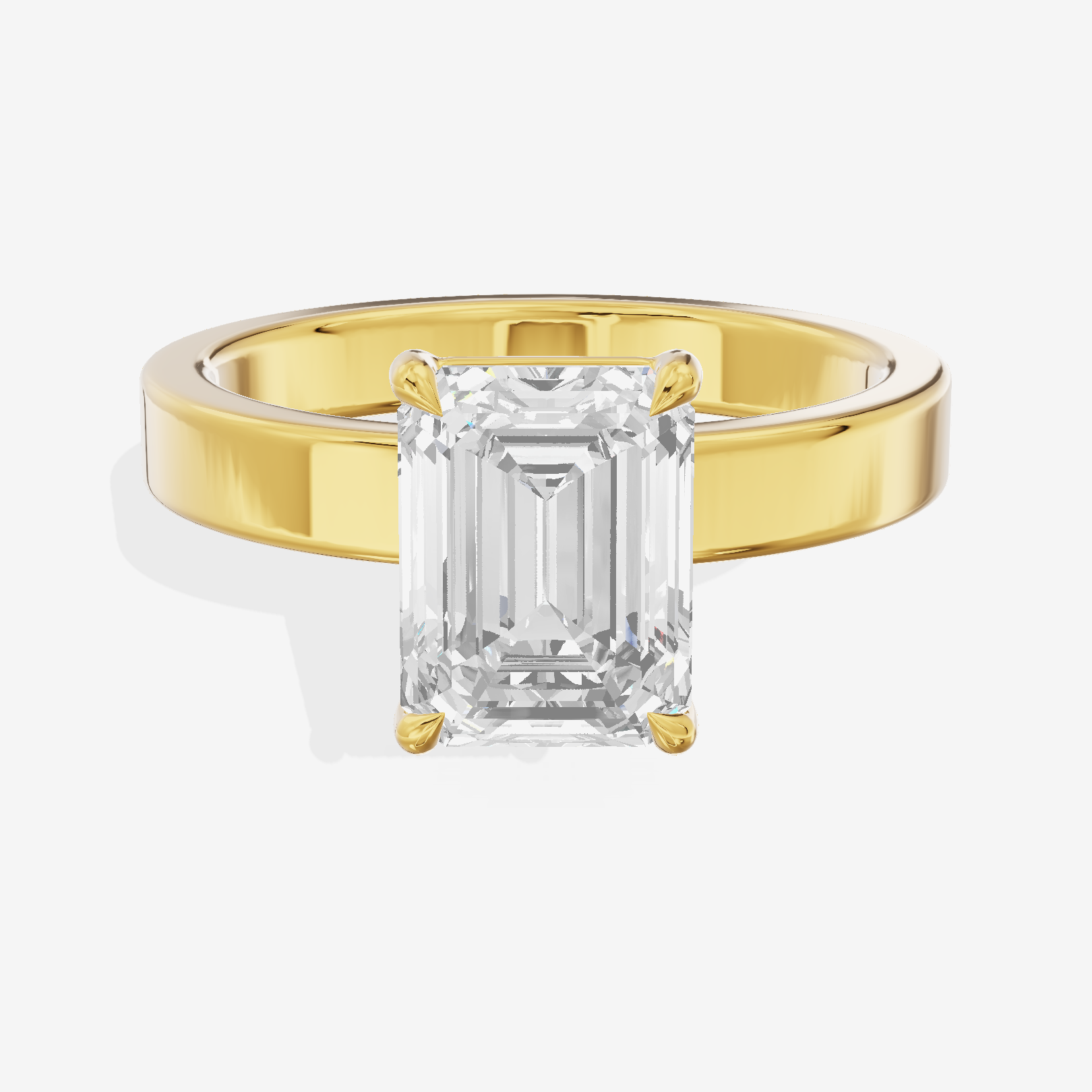 Eternal Vowsae 3mm Emerald Solitaire Engagement Ring in 18K Yellow Gold