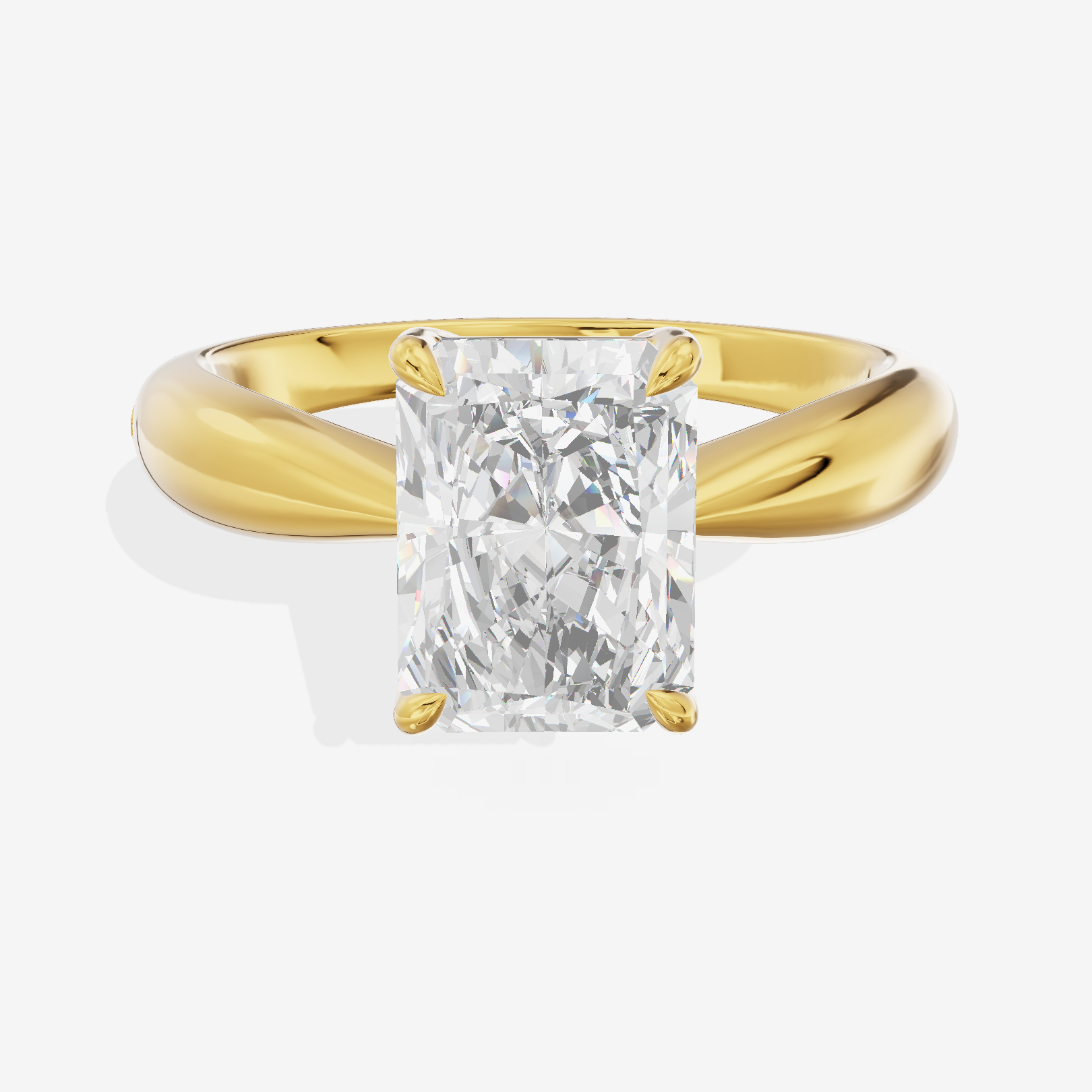 Aimora Trellis 2mm Radiant Solitaire Engagement Ring in 14K Yellow Gold