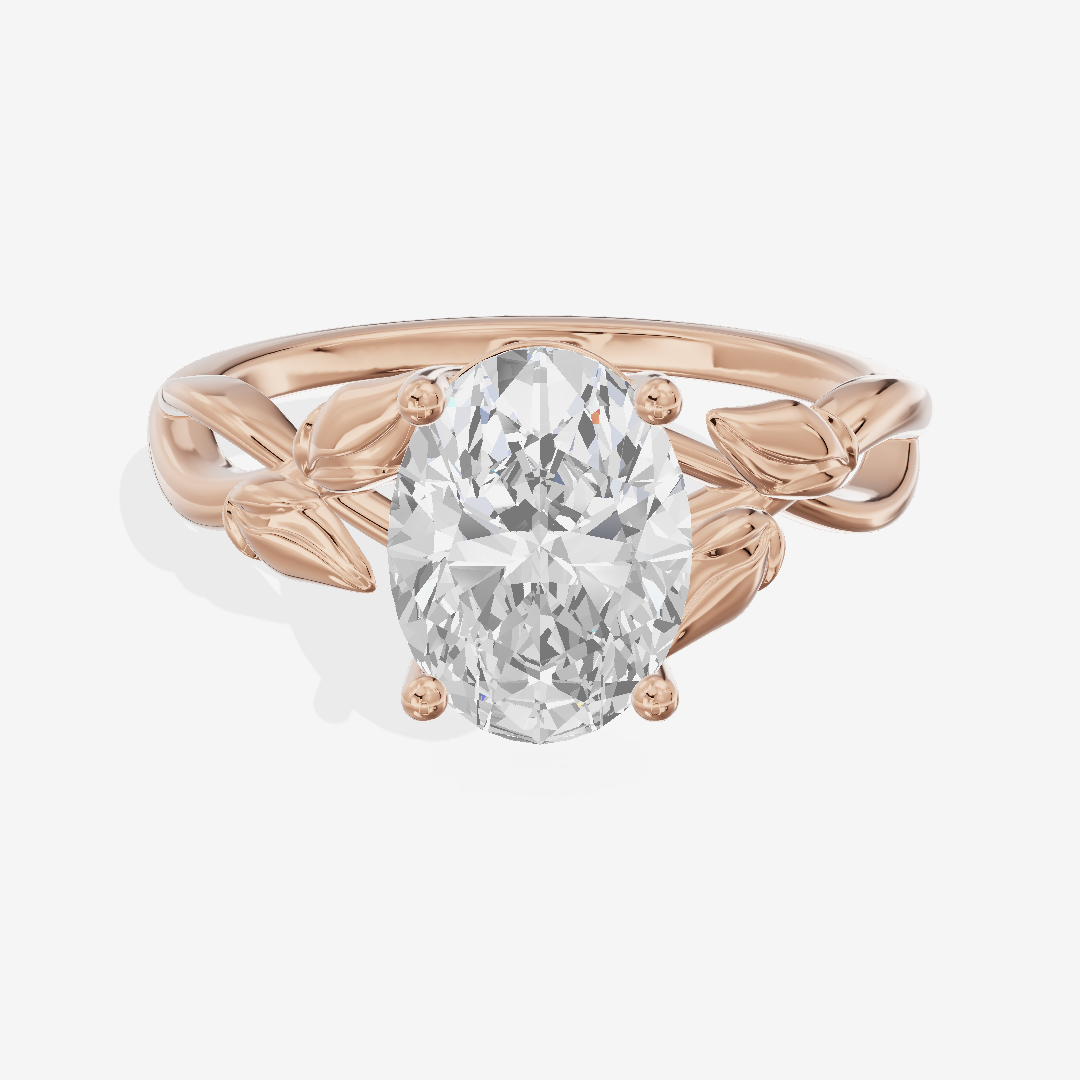 Sealed Vowsae 2.5mm Oval Solitaire Engagement Ring in 18K Rose Gold