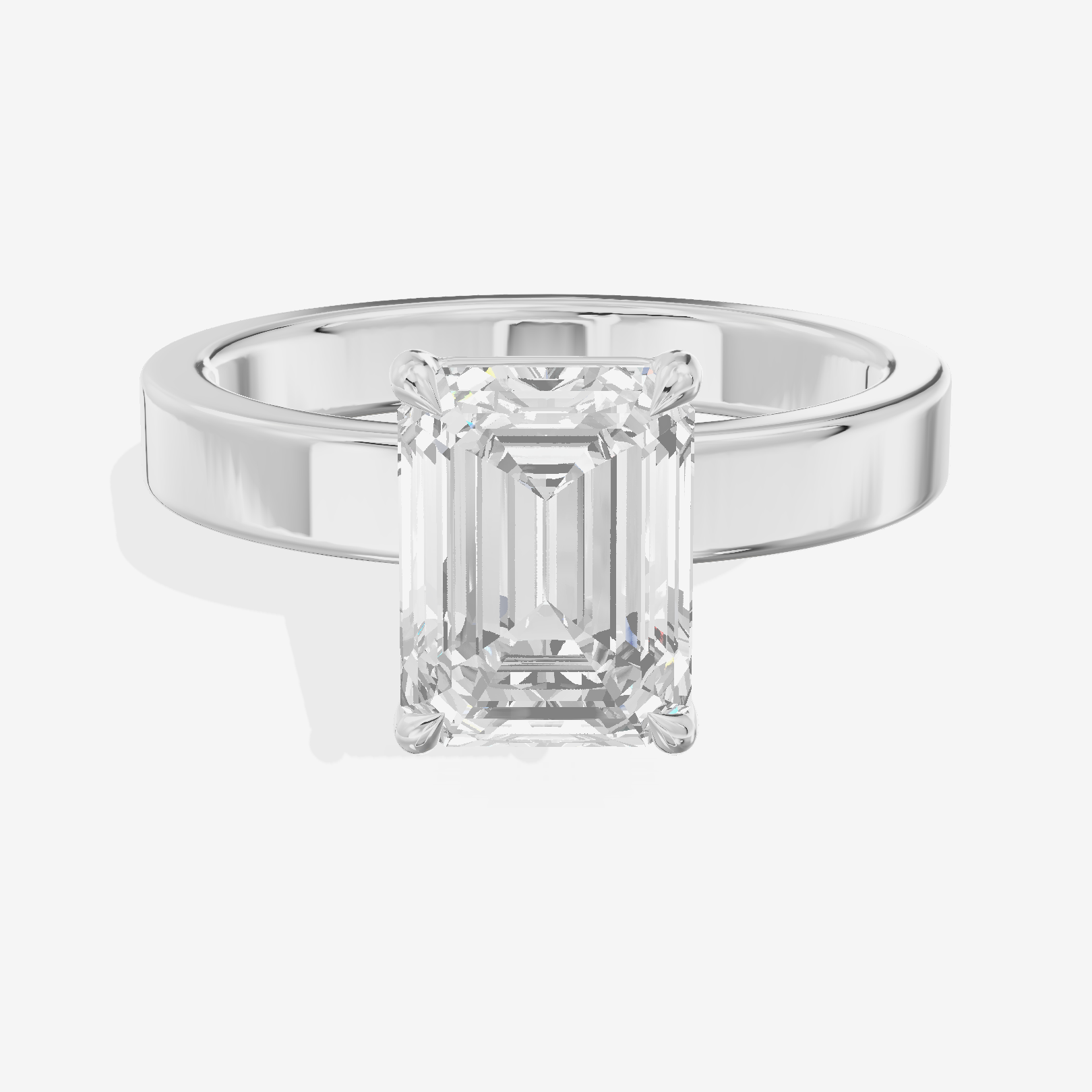Eternal Vowsae 3mm Emerald Solitaire Engagement Ring in 14K White Gold