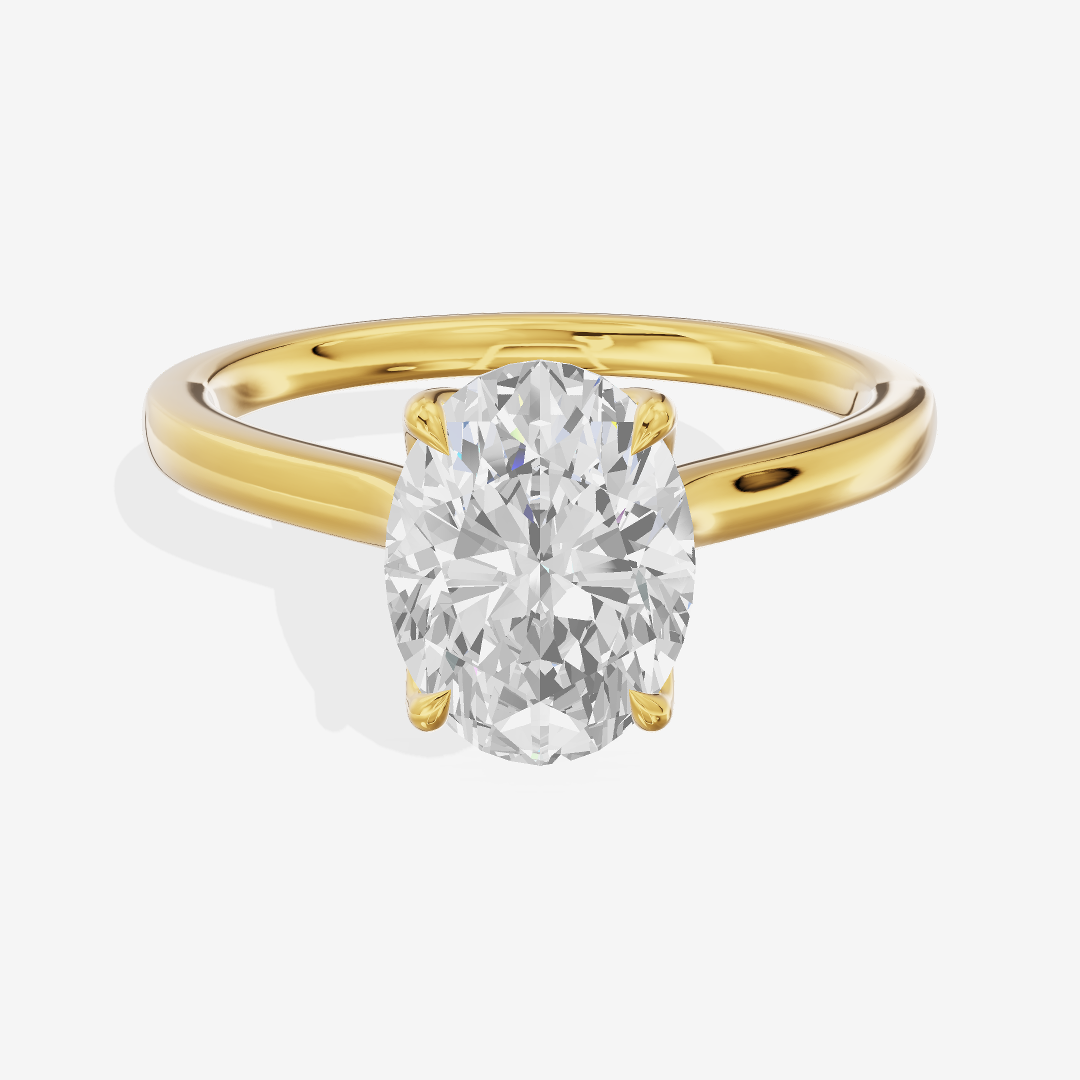 Pendulae Ring 1.8mm Oval Solitaire Engagement Ring in 18K Yellow Gold