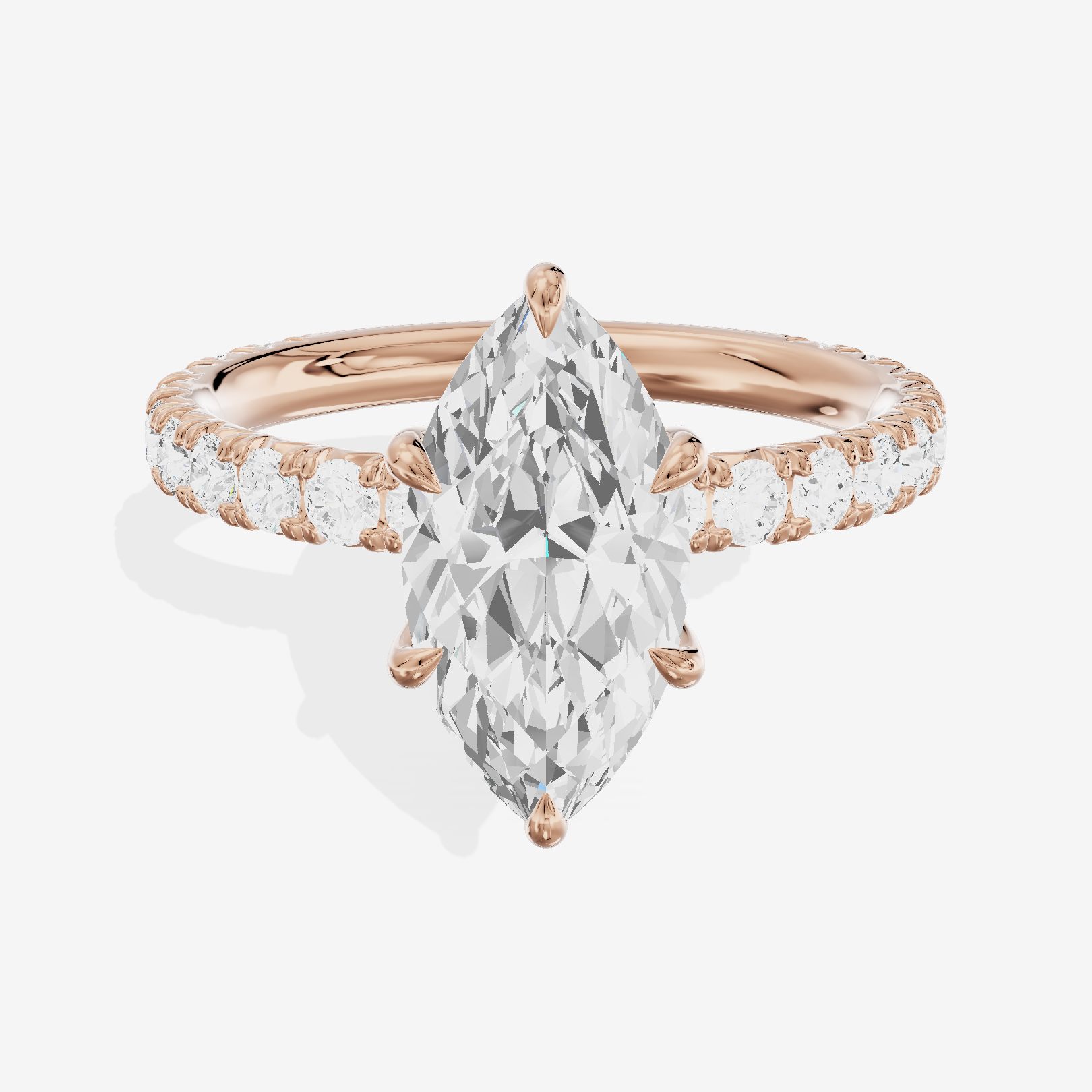Sincere Pavé Marquise Engagement Ring (3/5 ct. tw.) in 18K Rose Gold
