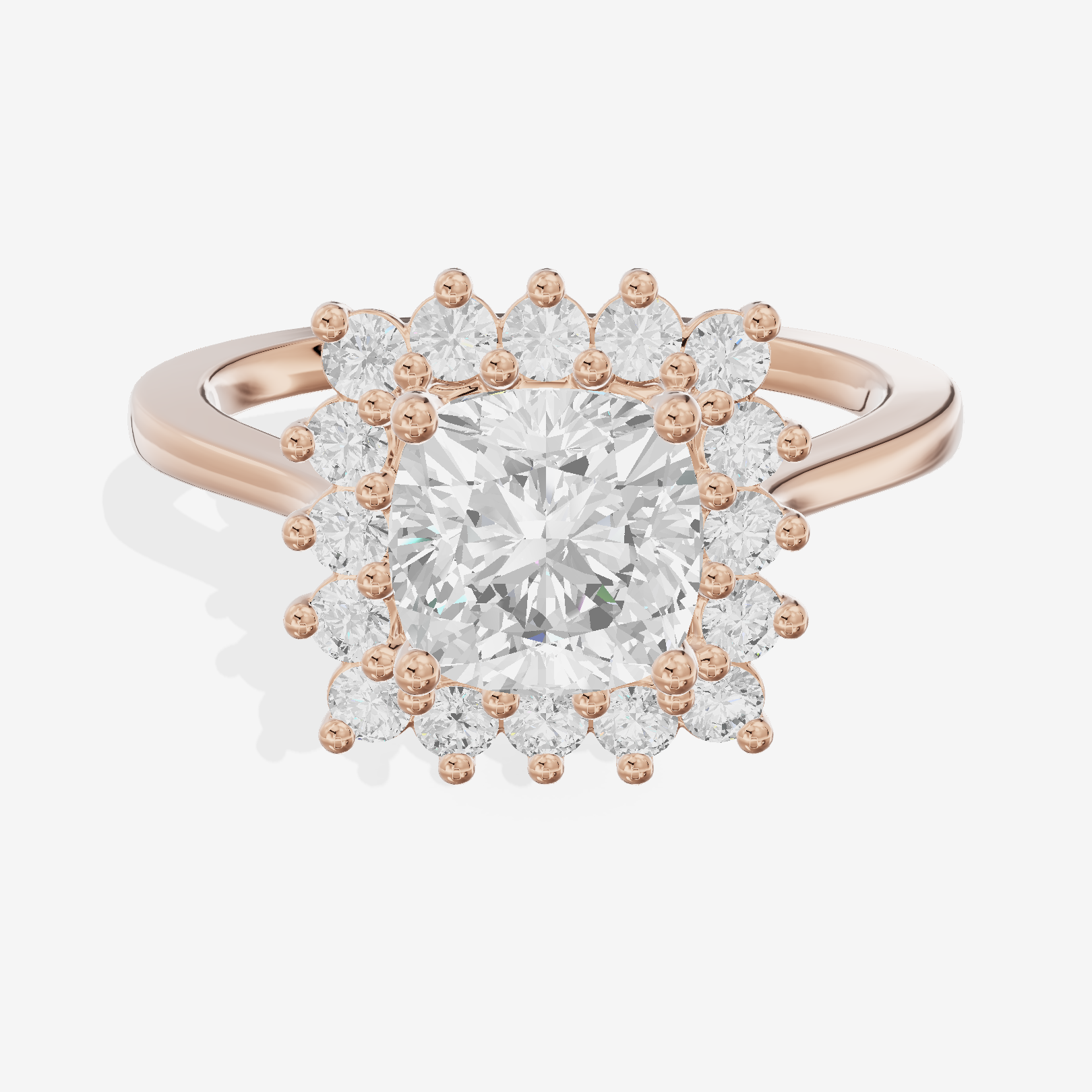 Liviana Halo Cushion Engagement Ring (1/4 ct. tw.) in 14K Rose Gold