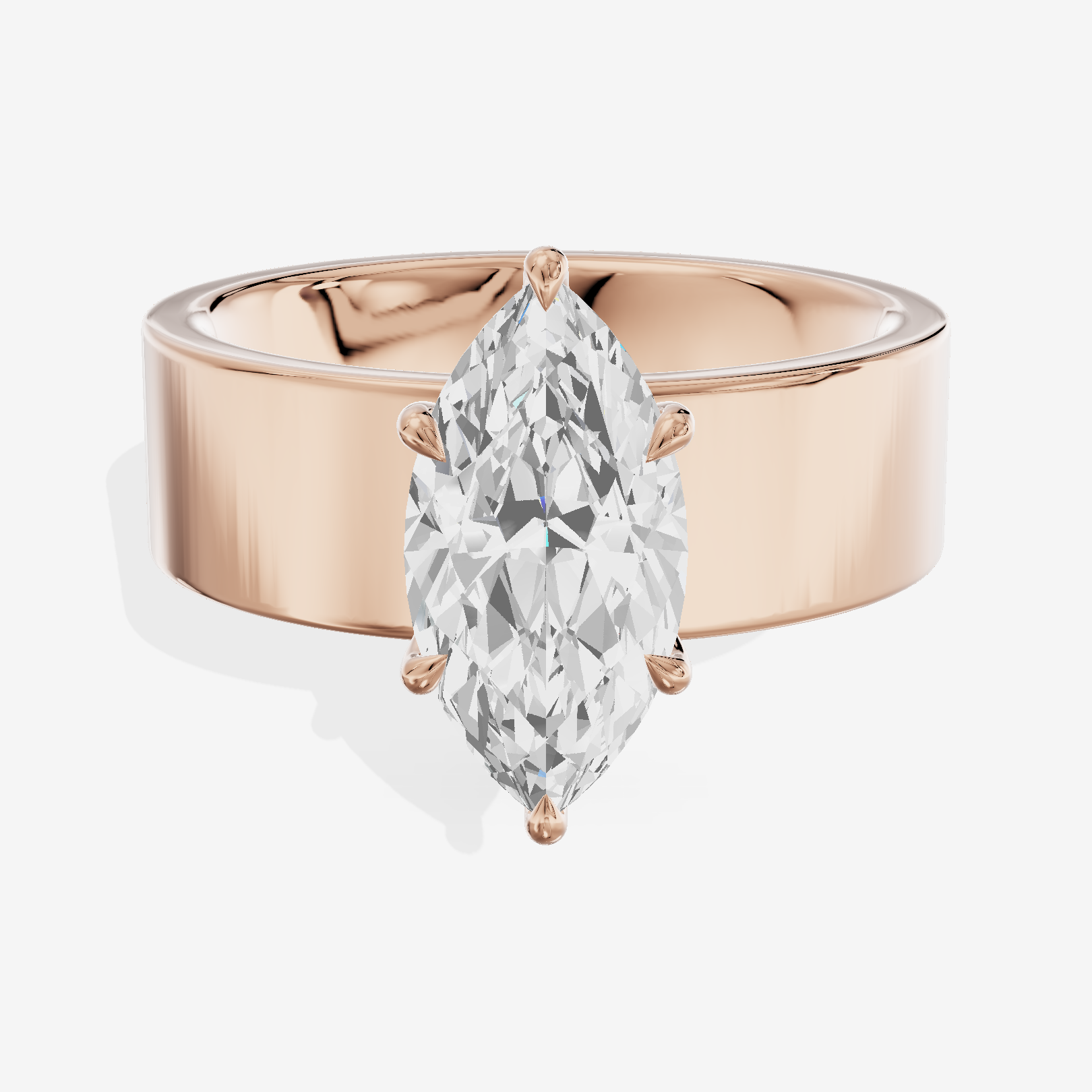 Aimora Solitaire 6mm Marquise Engagement Ring in 14K Rose Gold
