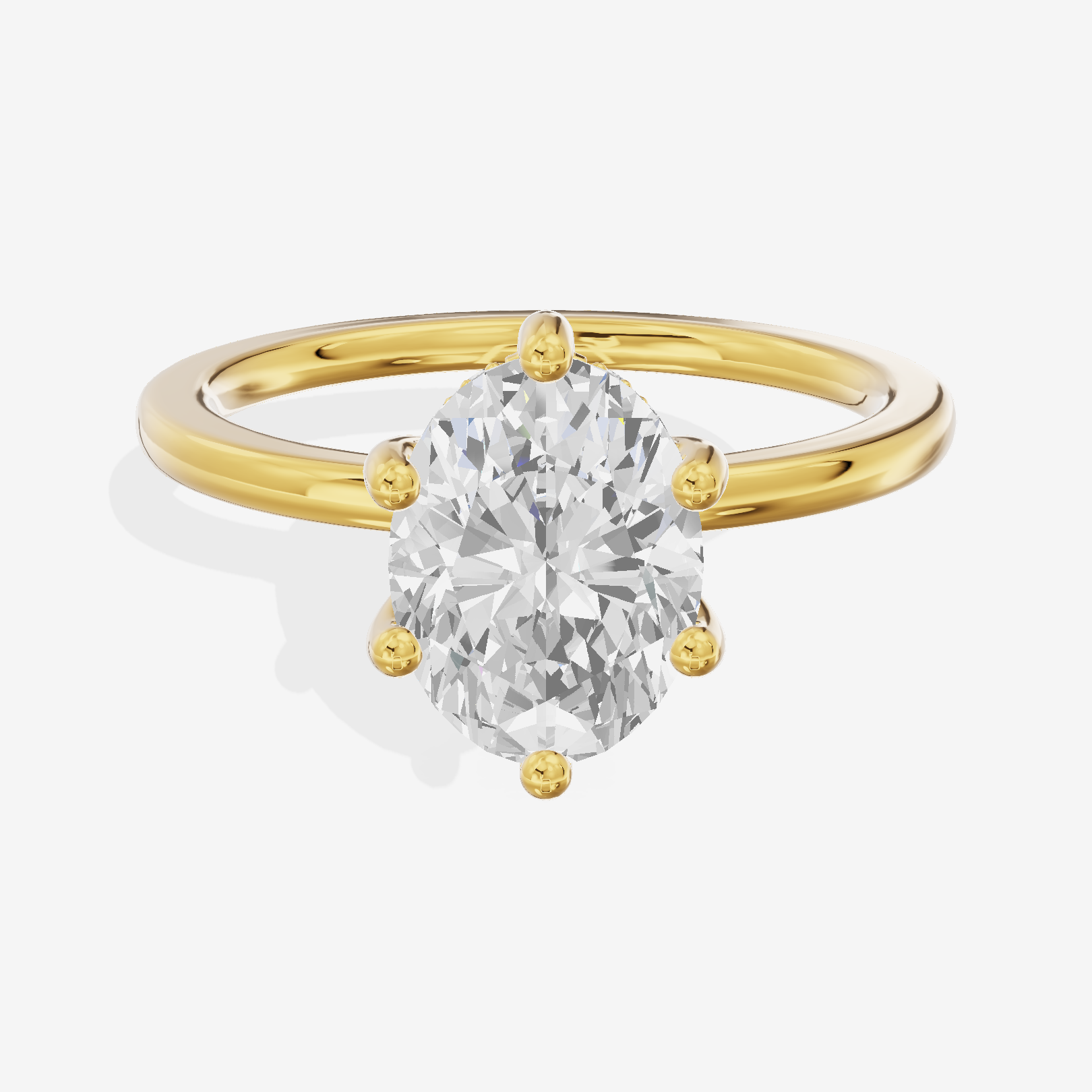 Reverya Oval Hidden Halo Engagement Ring (1/15 ct. tw.) in 14K Yellow Gold