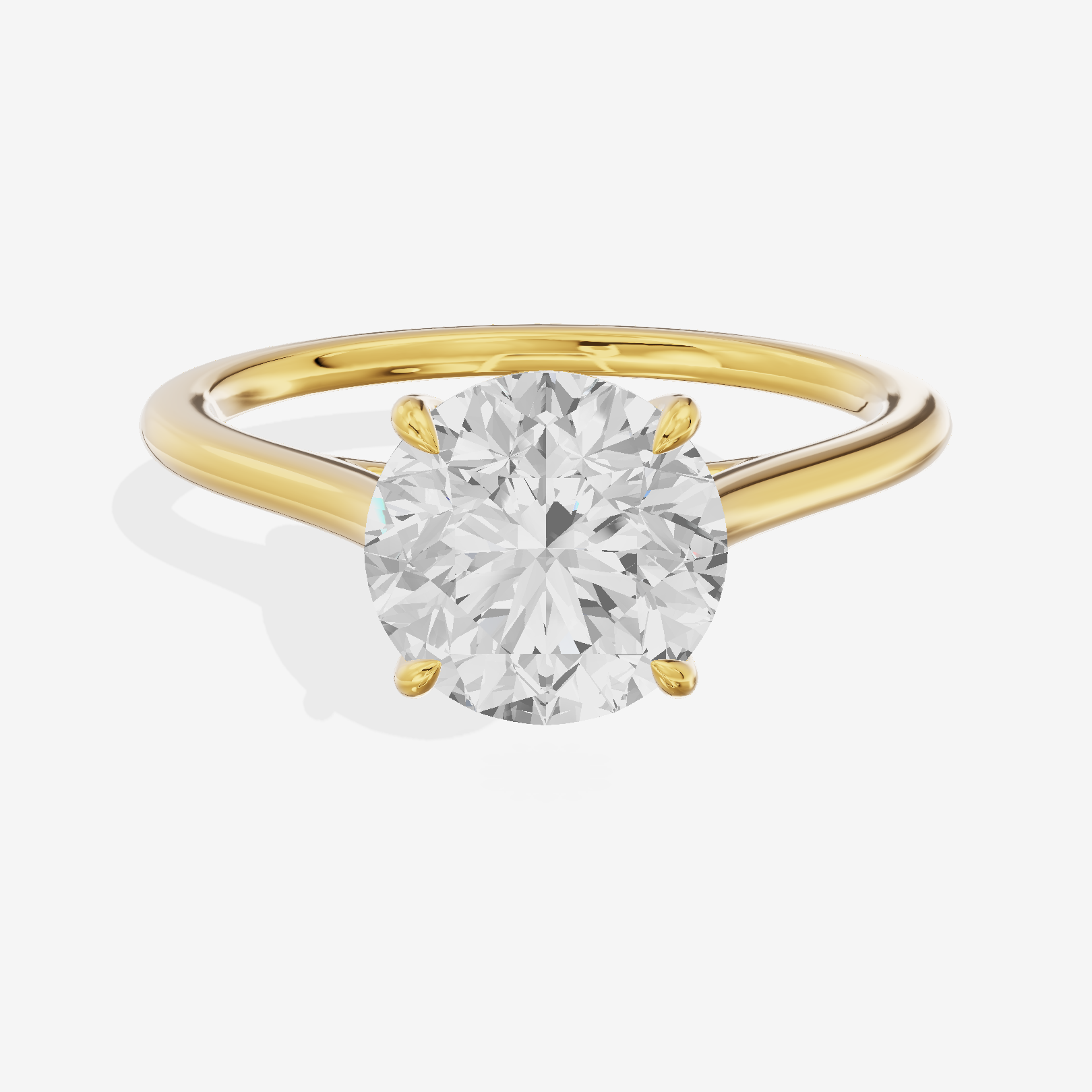 One of One 1.4mm Round Solitaire Engagement Ring in 18K Yellow Gold