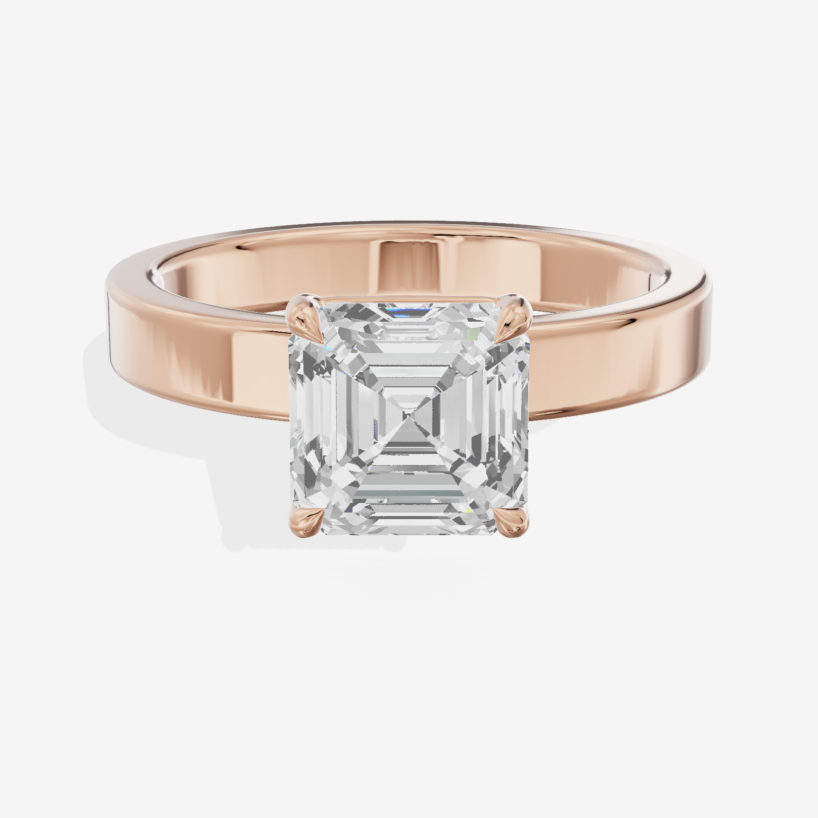 Eternal Vowsae 3mm Asscher Solitaire Engagement Ring in 14K Rose Gold