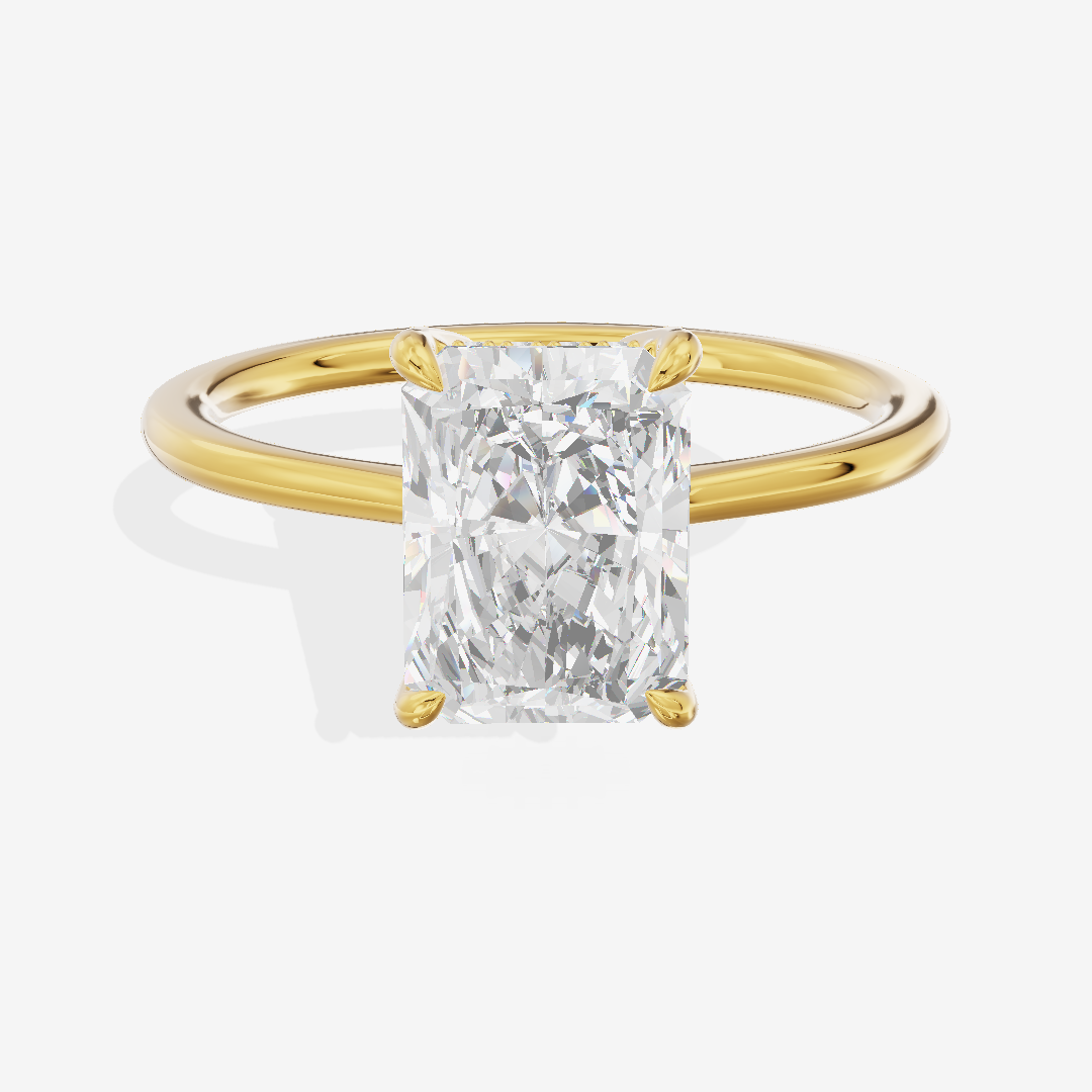 Liviana Three Stone Radiant Engagement Ring (1/4 ct. tw.) in 18K Yellow Gold