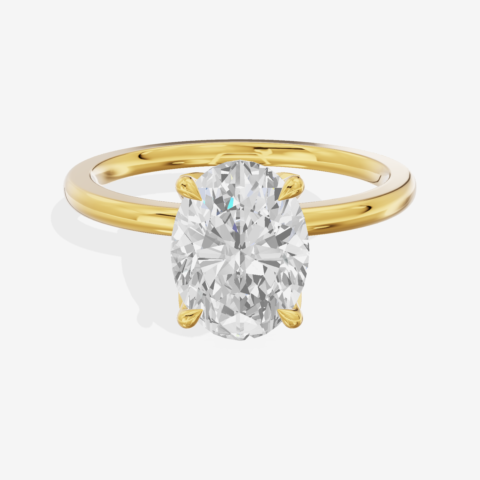 Whispered Vowsae Oval Engagement Ring with Side Stones (1/15 ct. tw.) in 18K Yellow Gold