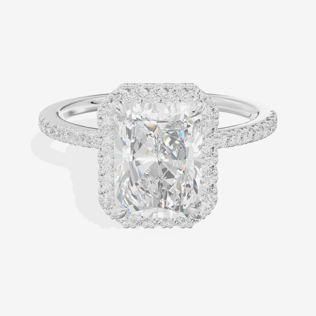 Vintage Adorae Radiant Hidden Halo Engagement Ring (2/5 ct. tw.) in 18K White Gold