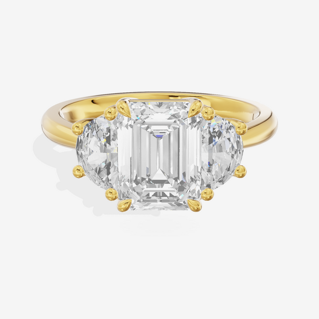 Vintage Sincere Three Stone Emerald Engagement Ring (1/2 ct. tw.) in 14K Yellow Gold
