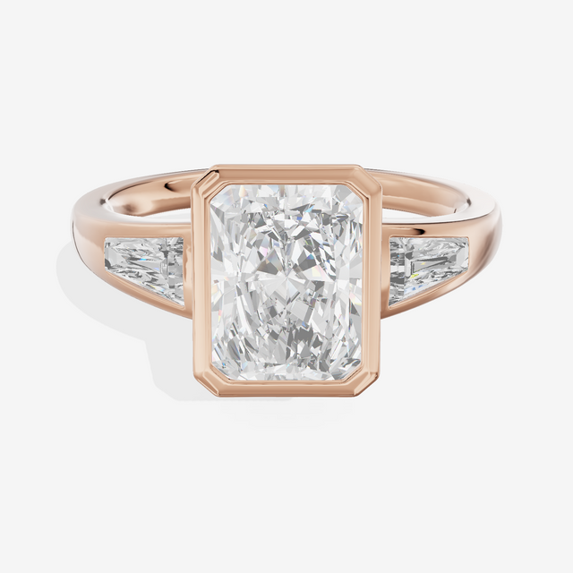 Modern Triade Radiant Three Stone Engagement Ring (1/2 ct. tw.) in 18K Rose Gold