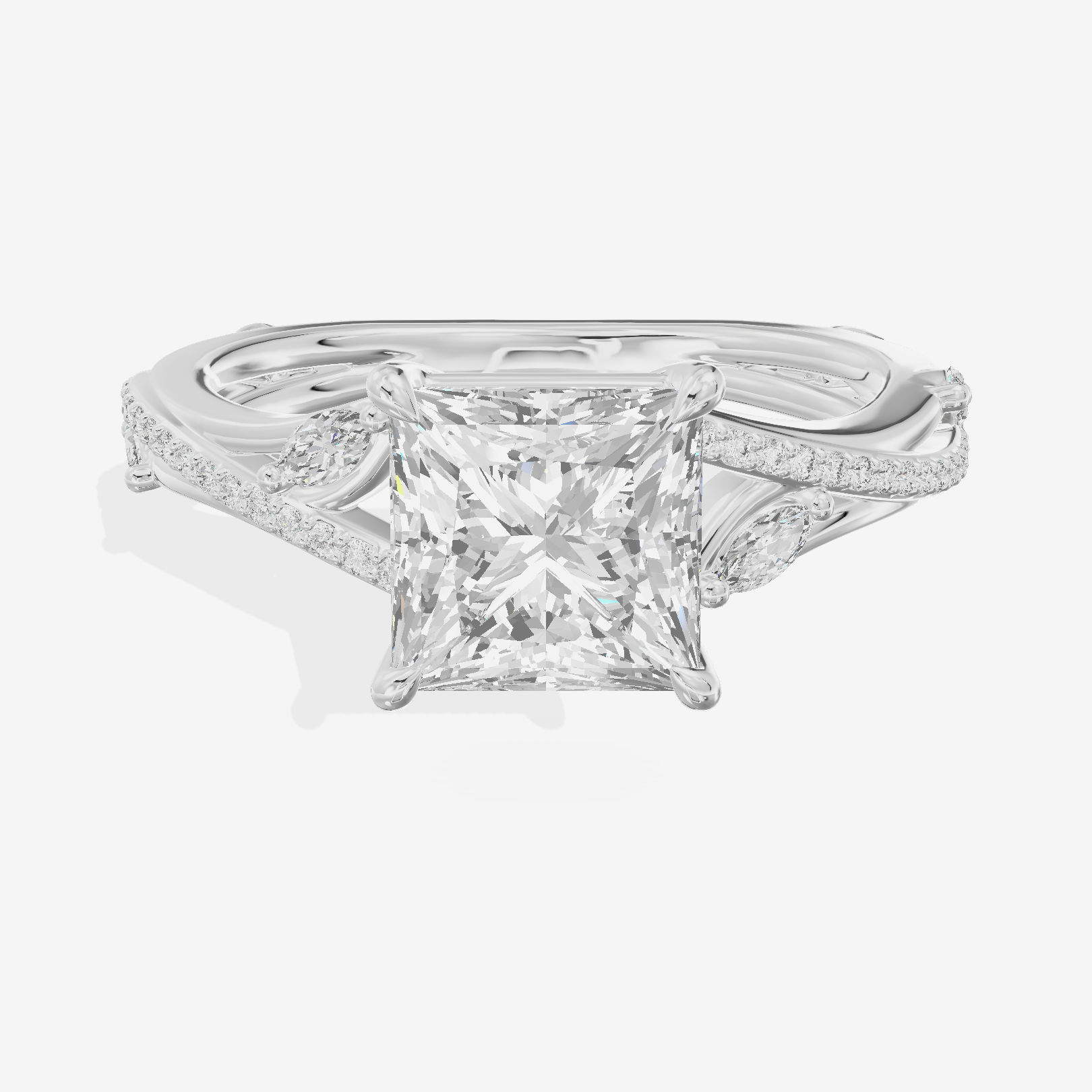 Twined Adorae Princess Twisted Engagement Ring (1/4 ct. tw.) in Platinum