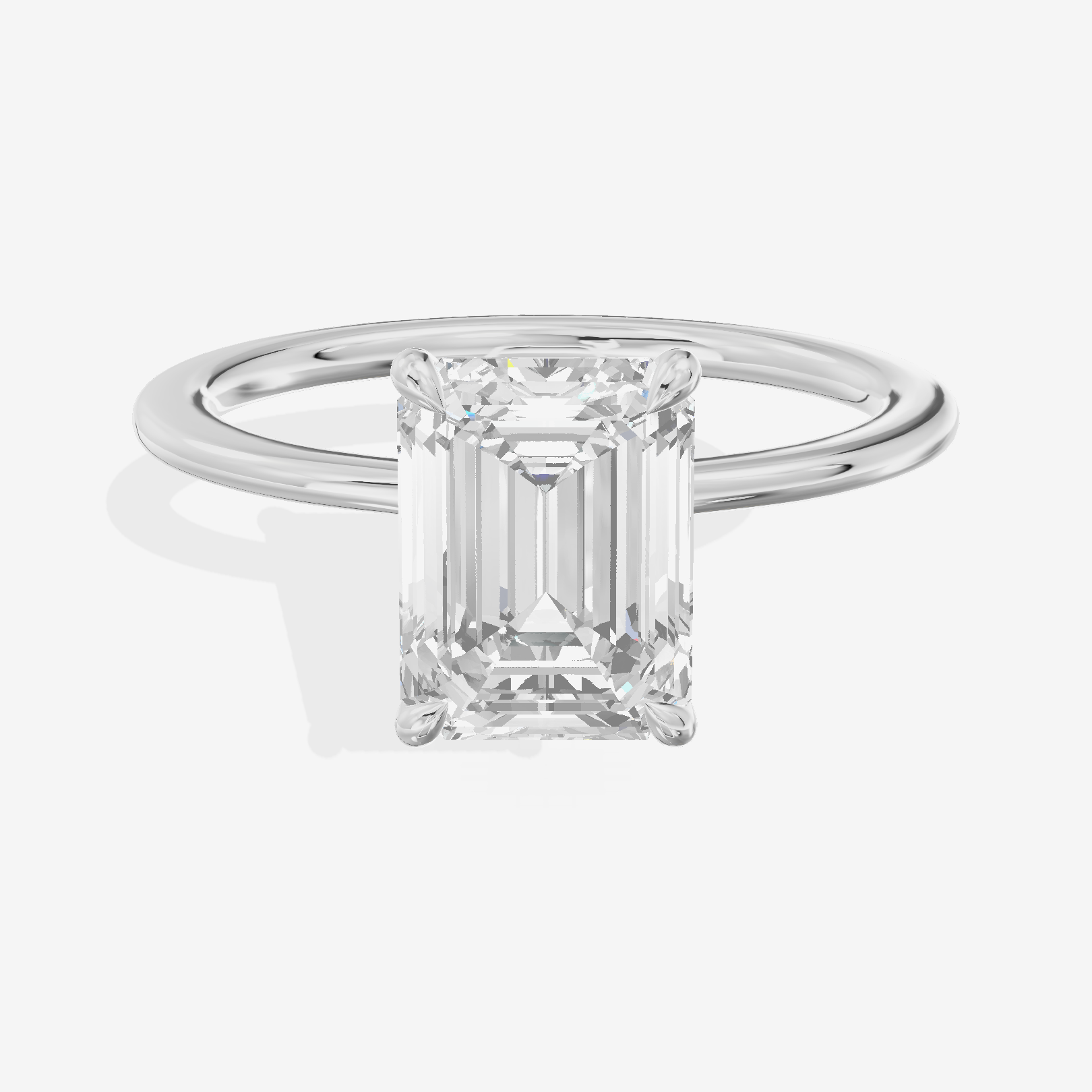 Adorae Halo Emerald Engagement Ring (1/15 ct. tw.) in 18K White Gold
