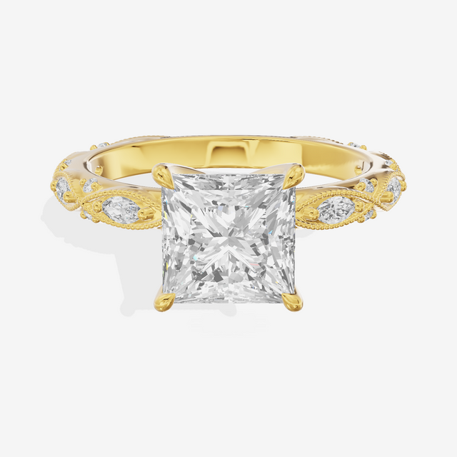 Vintage Whisper Princess Engagement Ring (1/4 ct. tw.) in 18K Yellow Gold