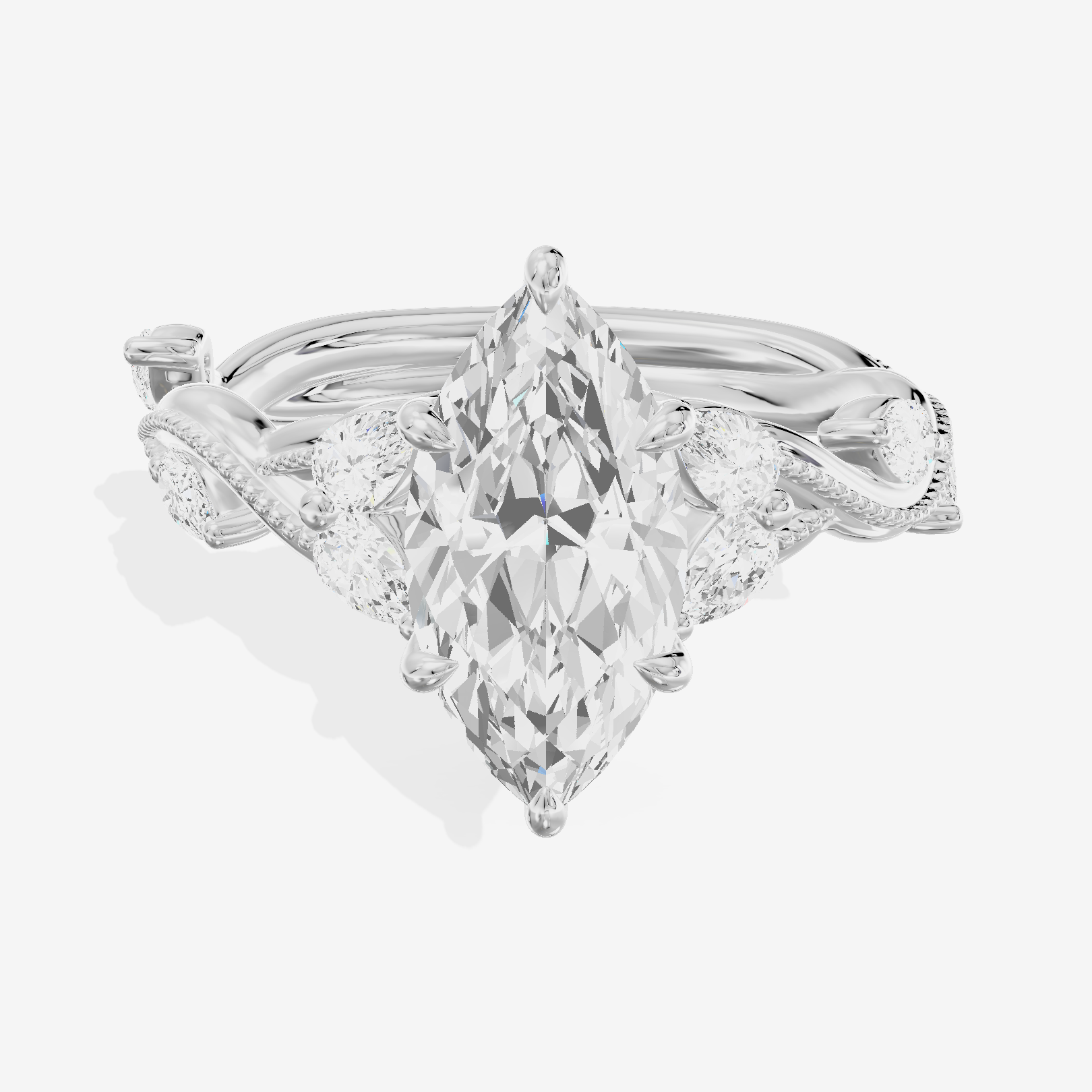 Vintage Twine Marquise Engagement Ring (3/8 ct. tw.) in Platinum