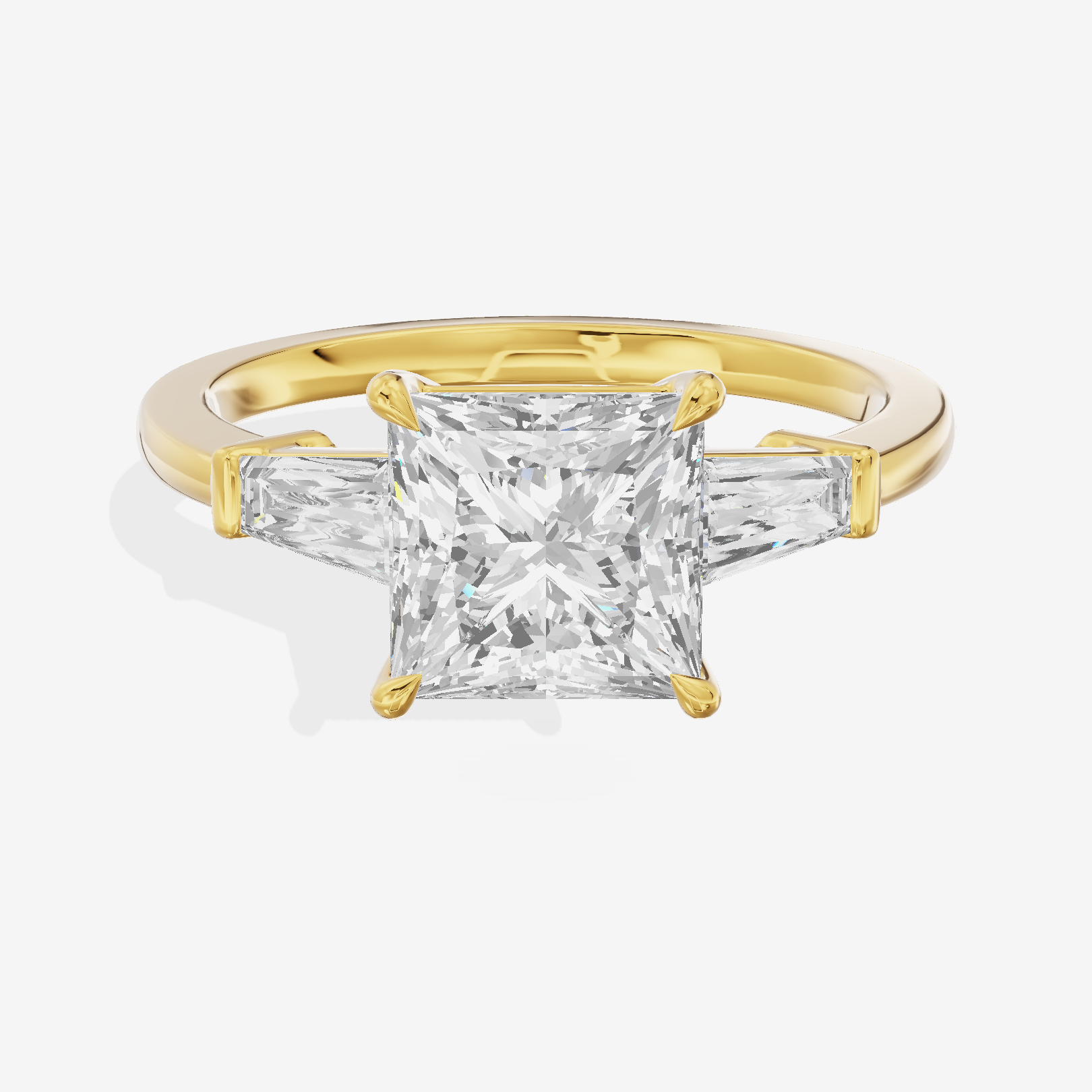 Vintage Coeurine Three Stone Princess Engagement Ring (1/2 ct. tw.) in 18K Yellow Gold