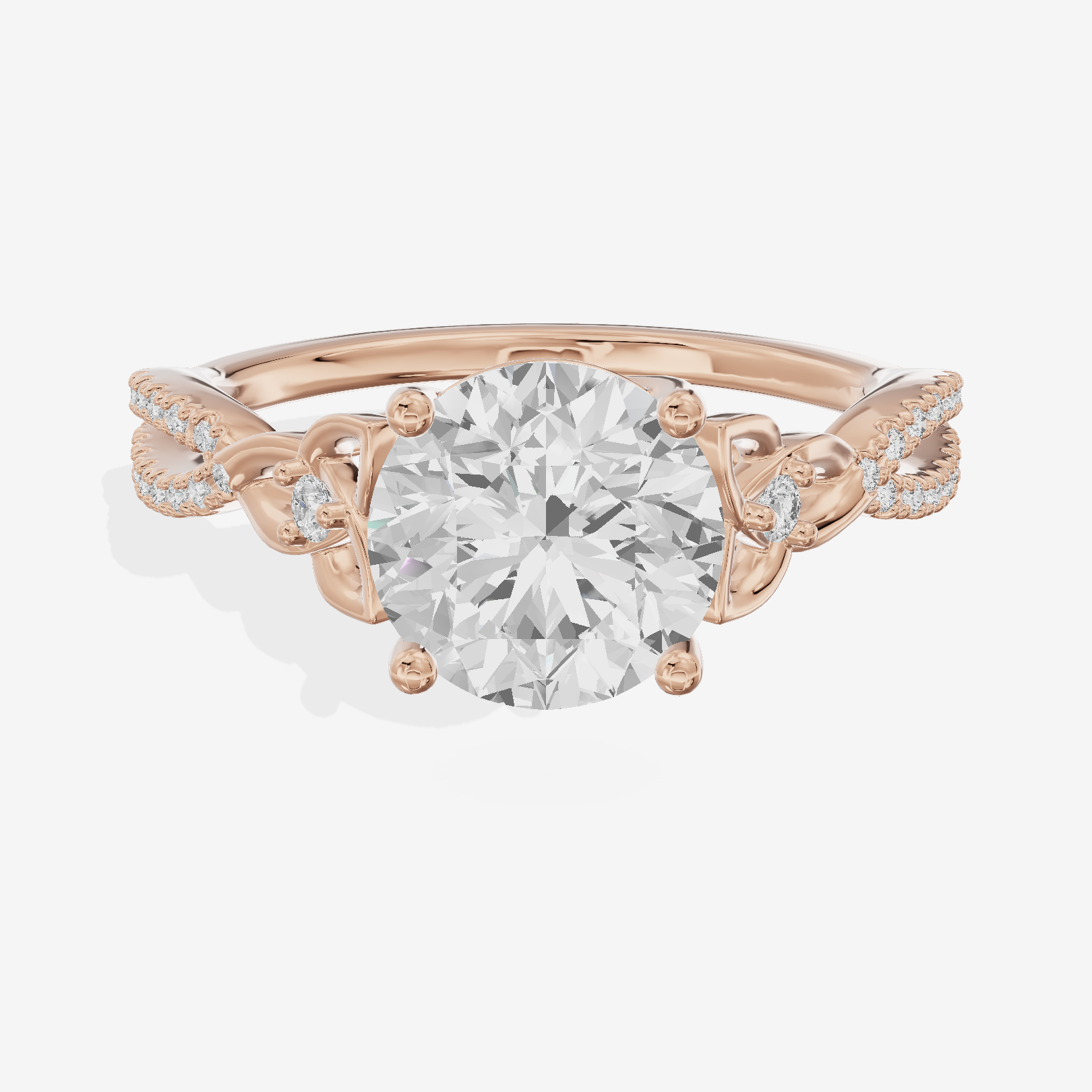 Luxe Vowsae Round Engagement Ring with Side Stones (2/5 ct. tw.) in 14K Rose Gold