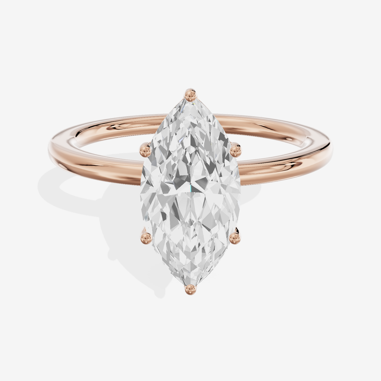 Whispered Selenia 1.5mm Marquise Solitaire Engagement Ring in 18K Rose Gold