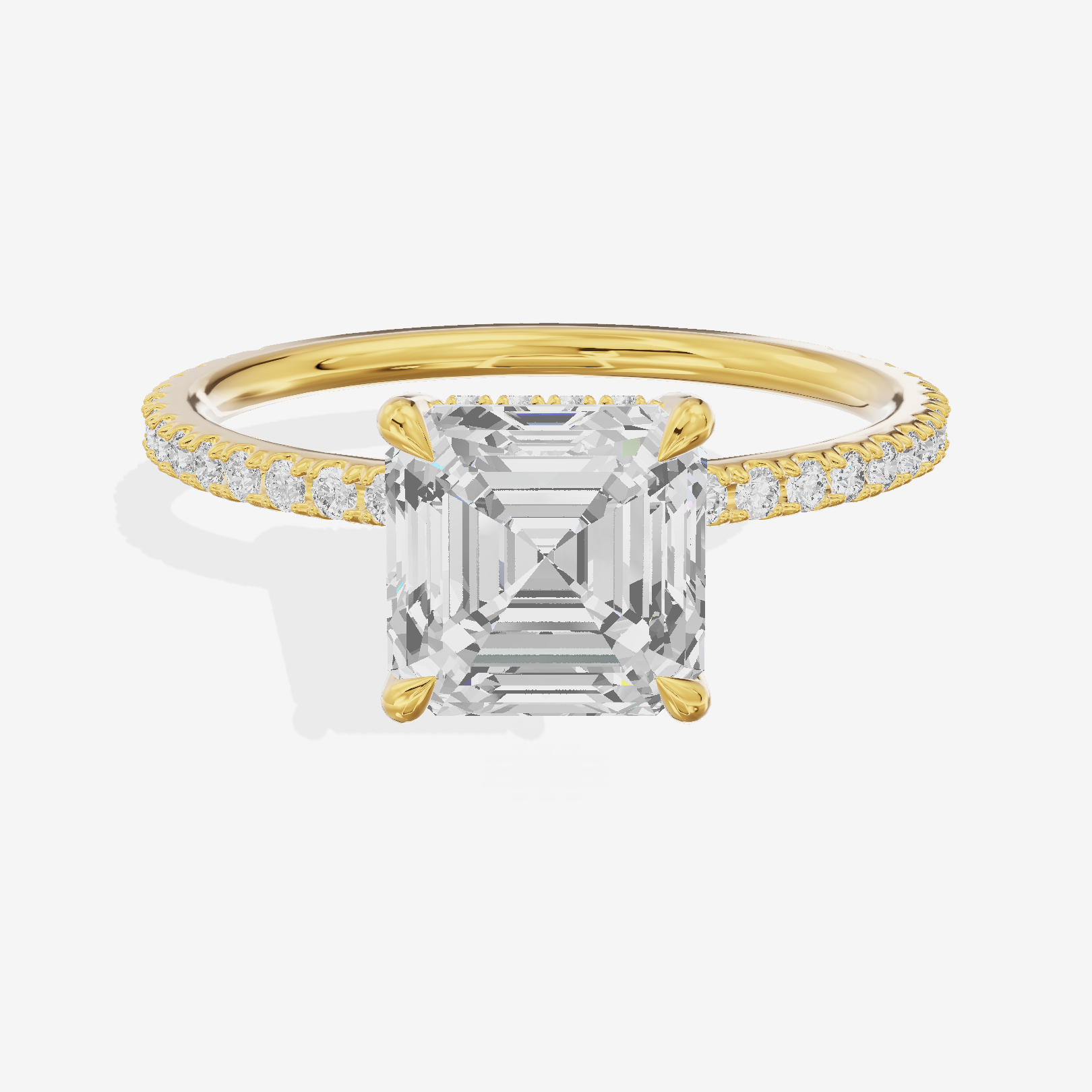 Promezza Pavé Asscher Engagement Ring (1/4 ct. tw.) in 14K Yellow Gold