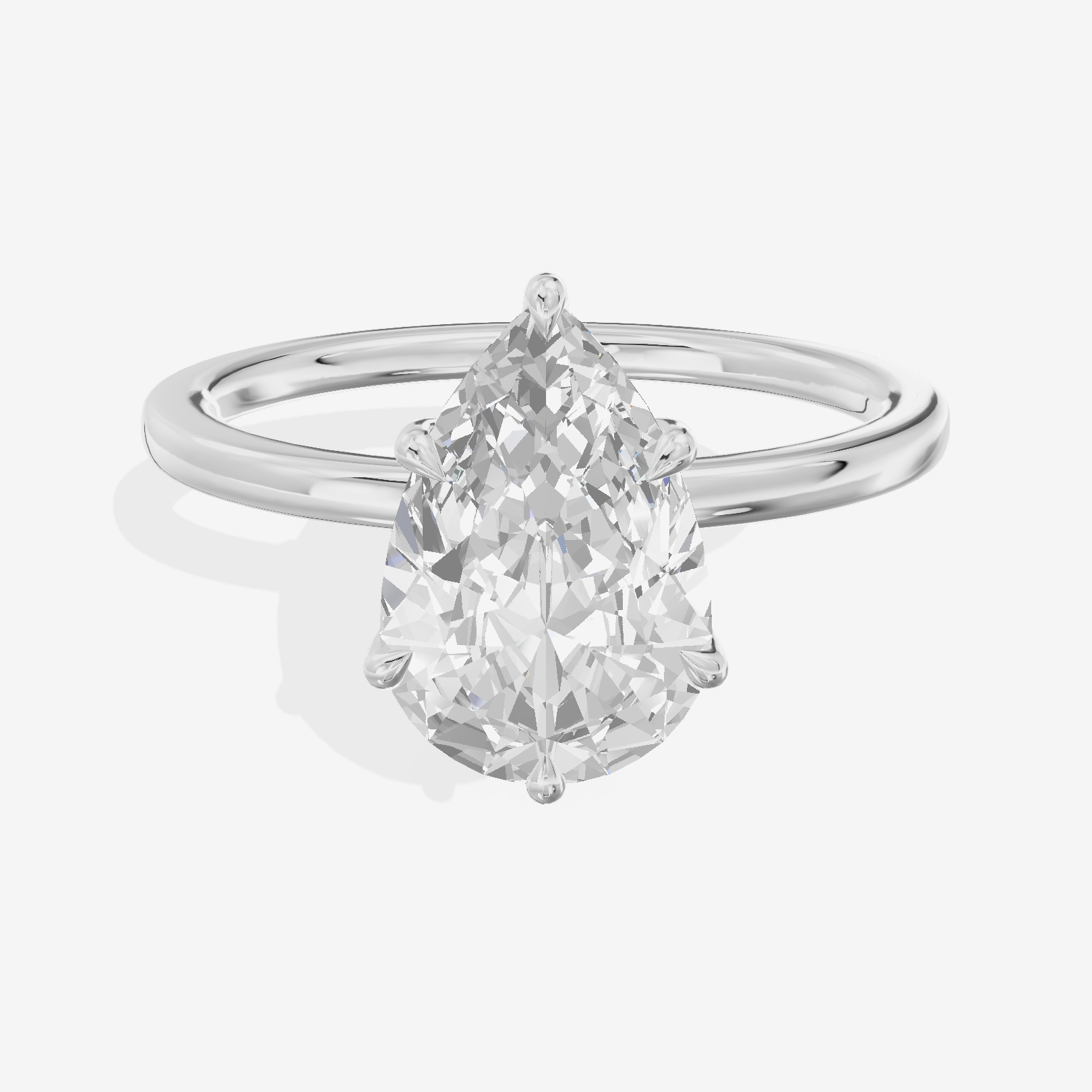 Grand Aimora Pear Engagement Ring with Hidden Halos (1/20 ct. tw.) in 14K White Gold